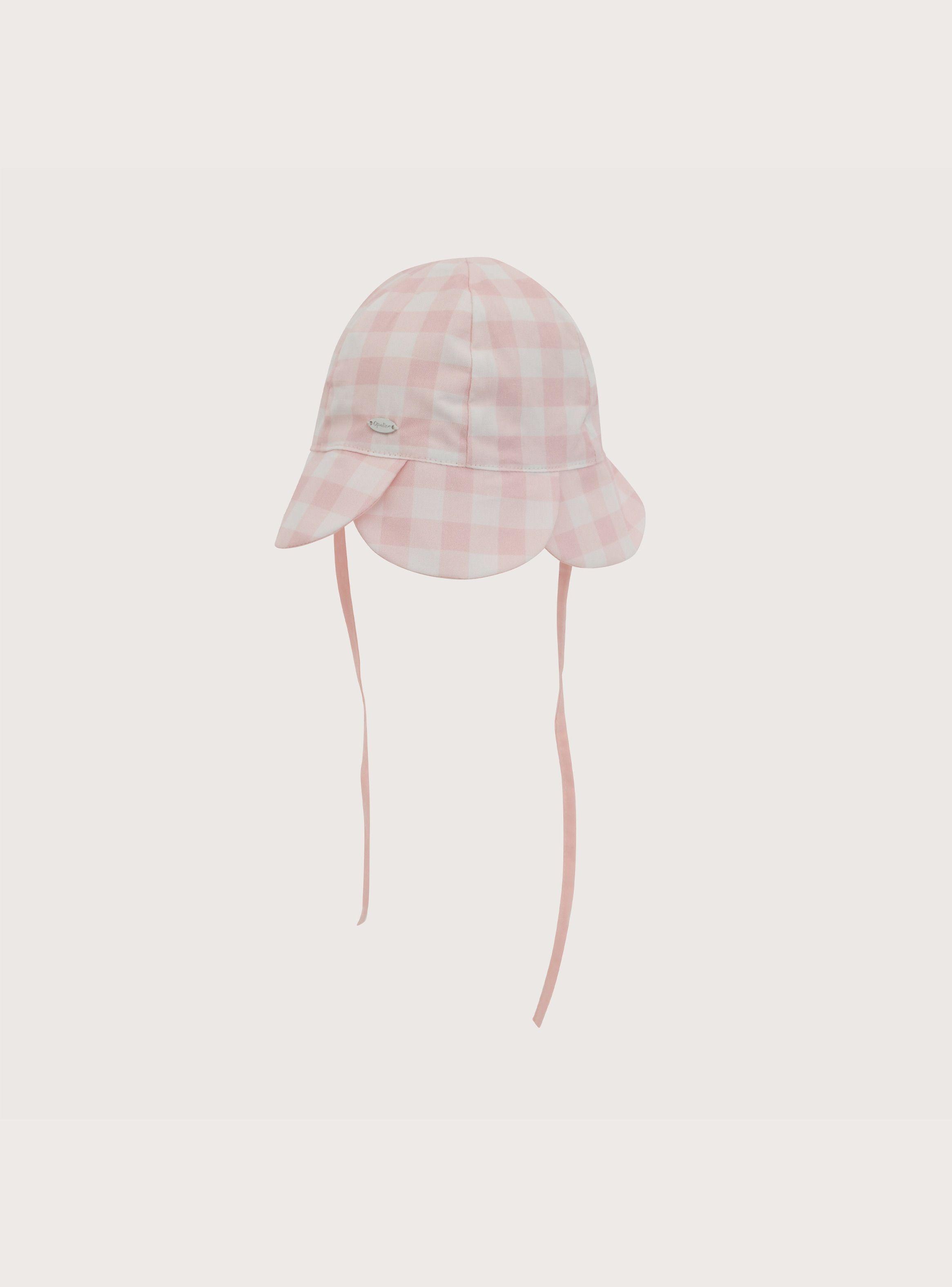 Gorro Con Amarras Vichy Rosado Infant Niña-0