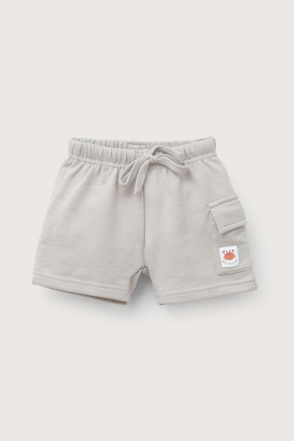 Conjunto polera y short beige de niño-3