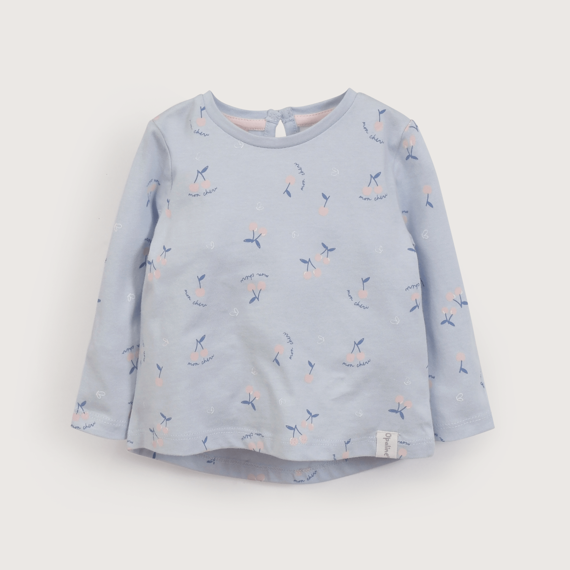 Polera manga larga celeste de niña-1