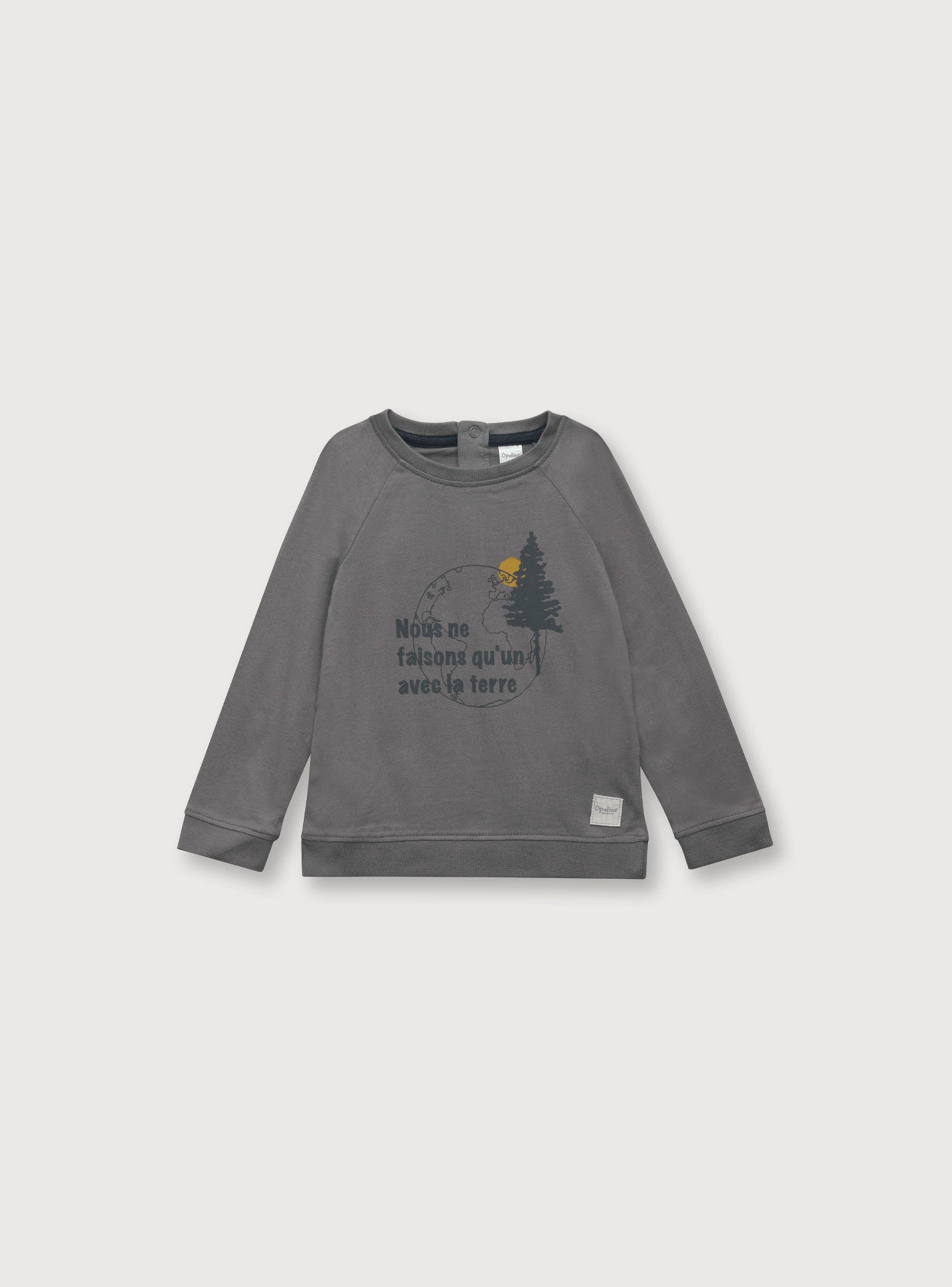 Polera Niño Manga Raglan Gris (6M A 4A) Opaline-0