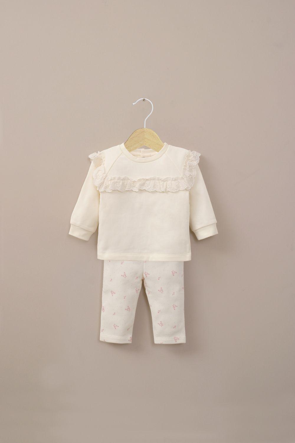 Conjunto buzo blanco de bebé niña-0