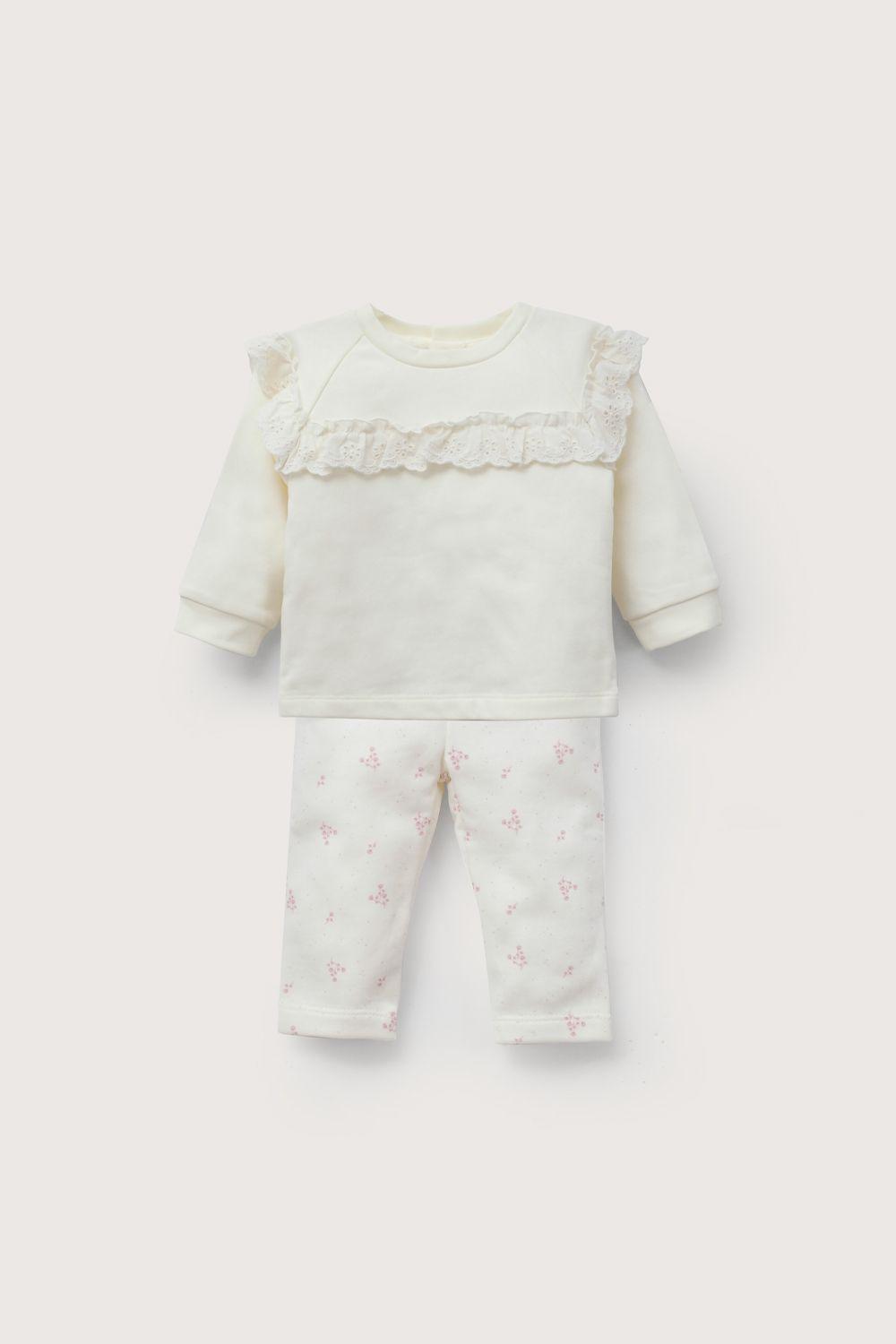 Conjunto buzo blanco de bebé niña-1