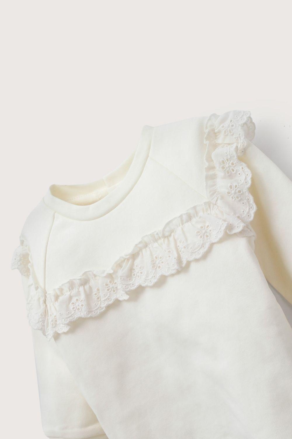 Conjunto buzo blanco de bebé niña-4