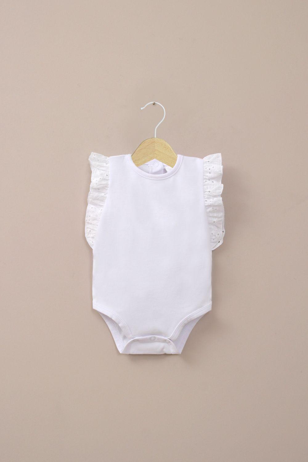 Body vuelos blanco de bebé niña-0