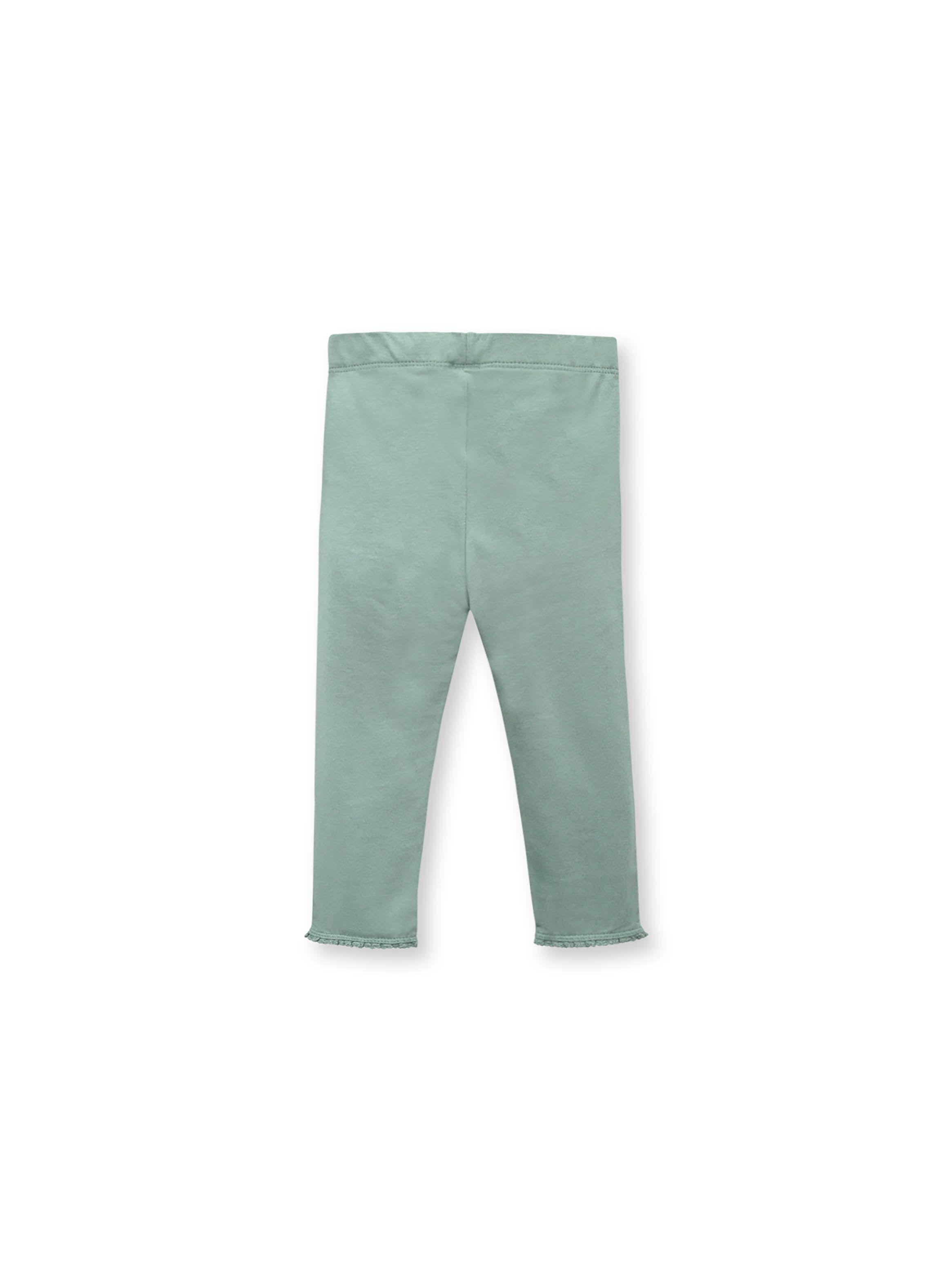 Calza De Niña Con Broderie Verde Pistacho (6M A 4A) Opaline-1