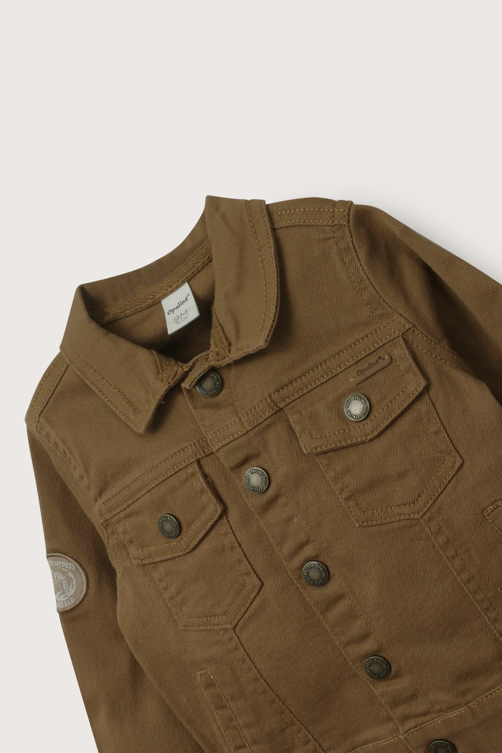 Chaqueta de gabardina café de niño-3