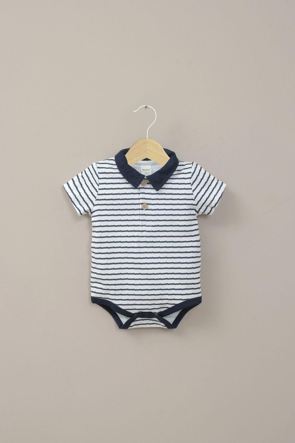 Body rayas azul de bebé niño-0