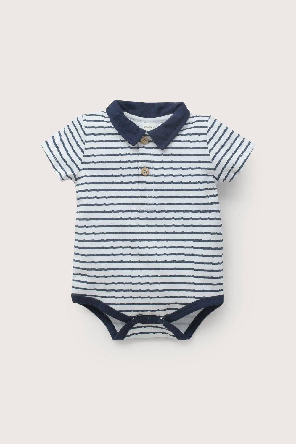 Body rayas azul de bebé niño-1