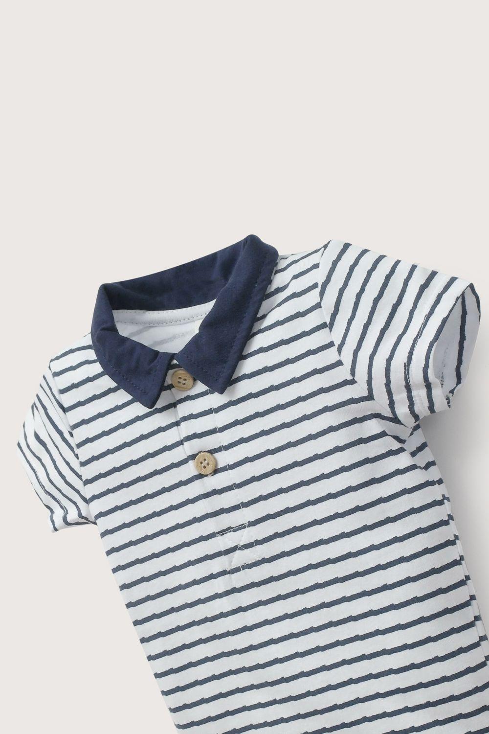 Body rayas azul de bebé niño-2