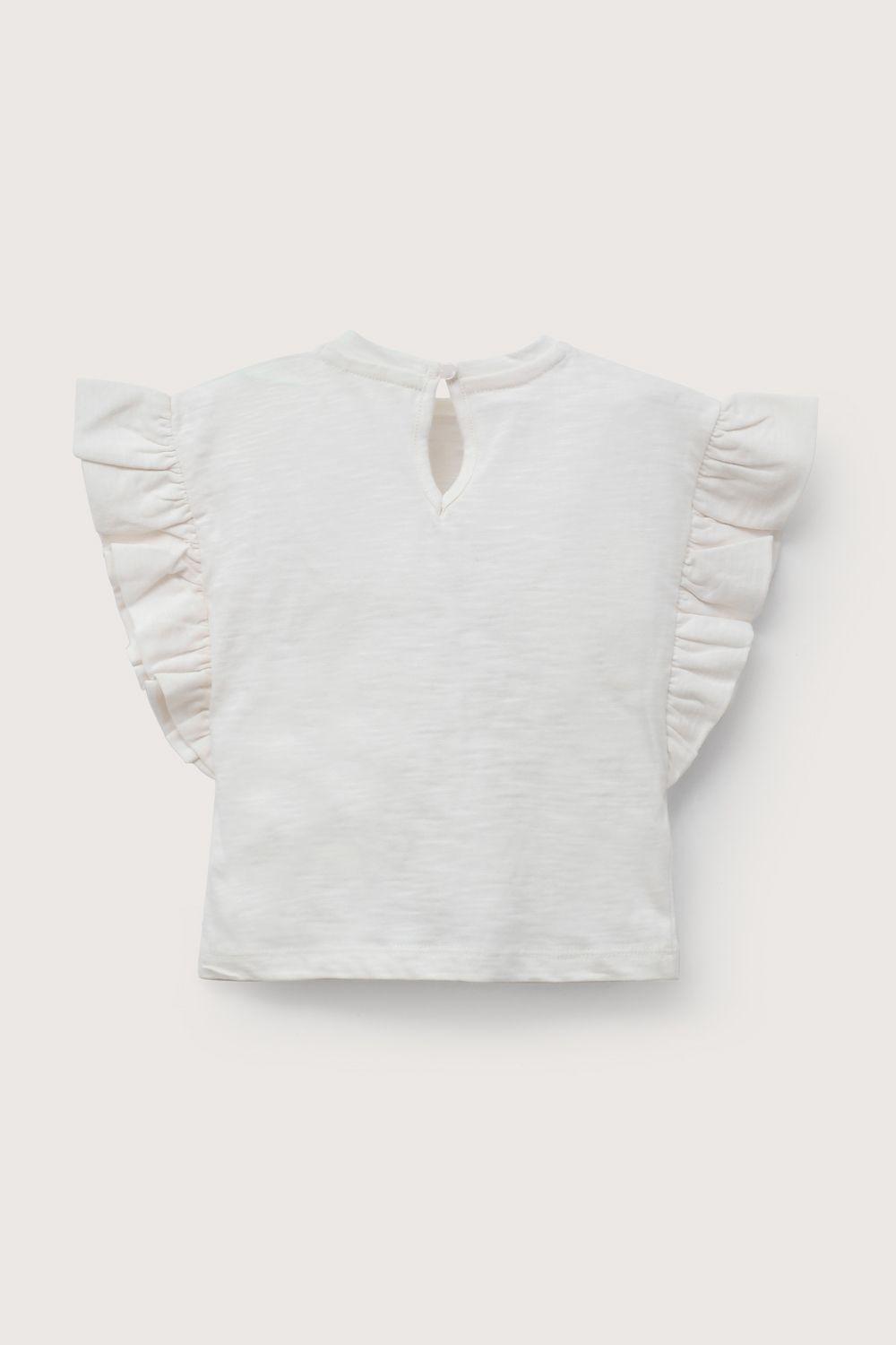 Polera manga corta crema de niña-2