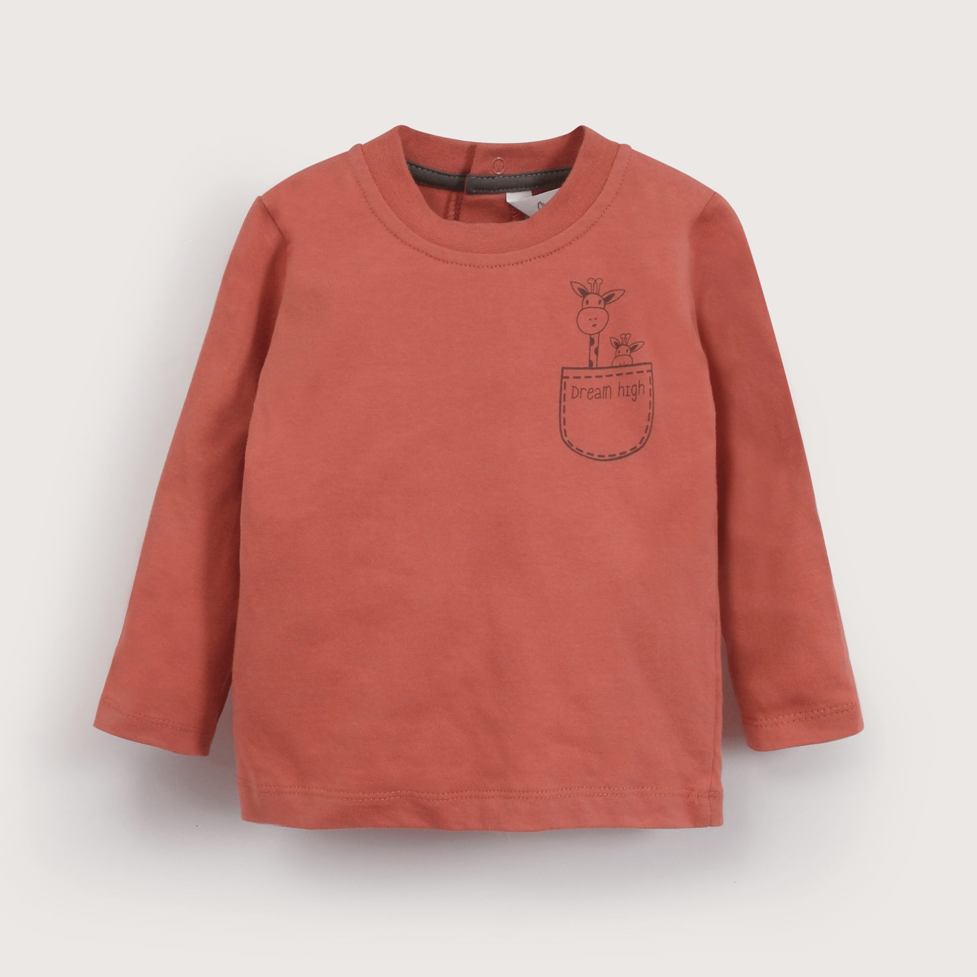 Polera manga larga terracota de niño-1