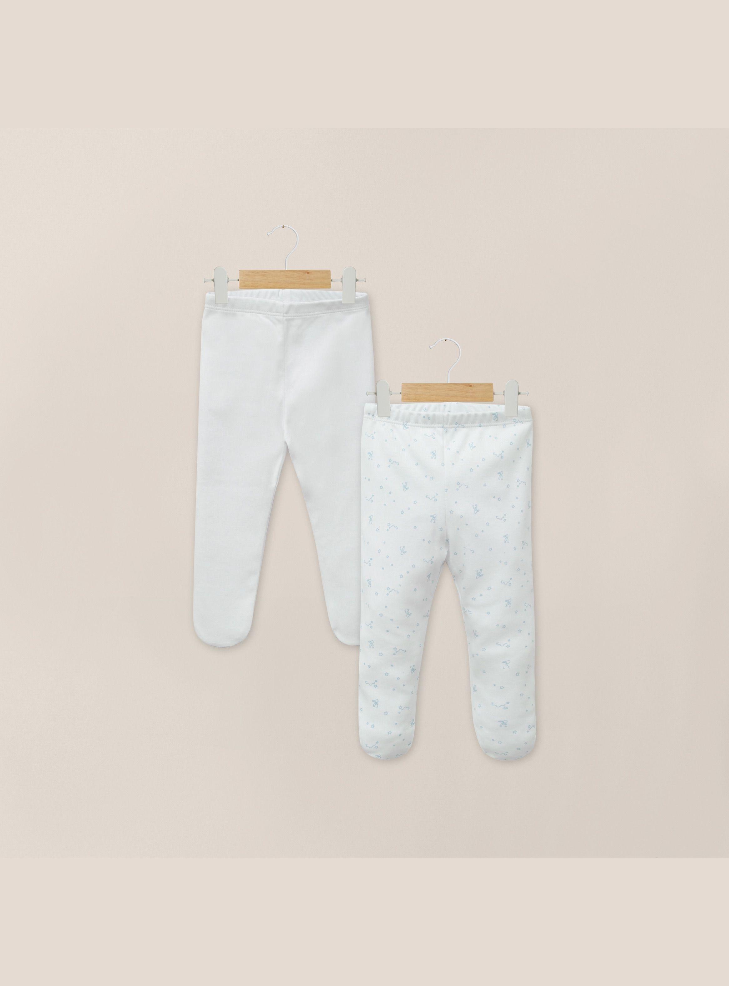 Pack 2 Panty Ballerina Blanco/Celeste Bebé Niño-0