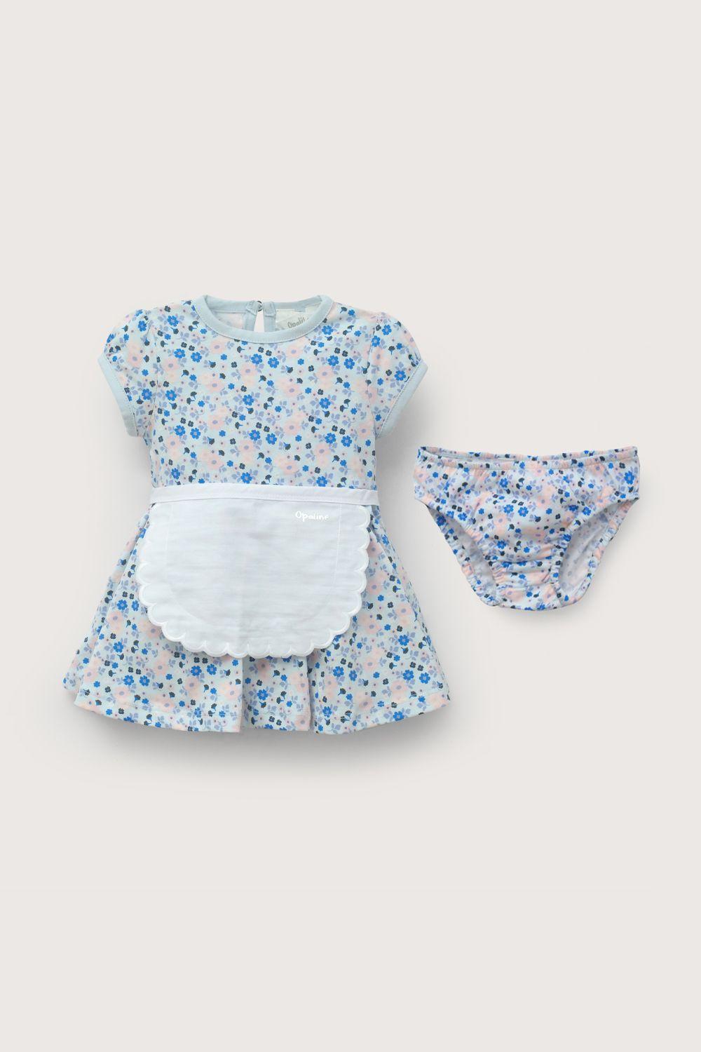 Vestido fiestas patrias celeste de bebé niña-1