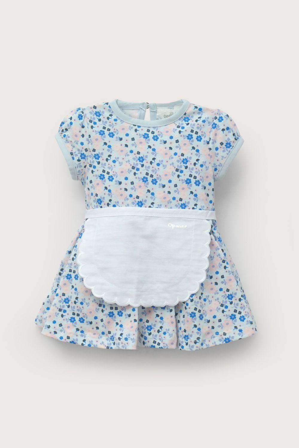 Vestido fiestas patrias celeste de bebé niña-2