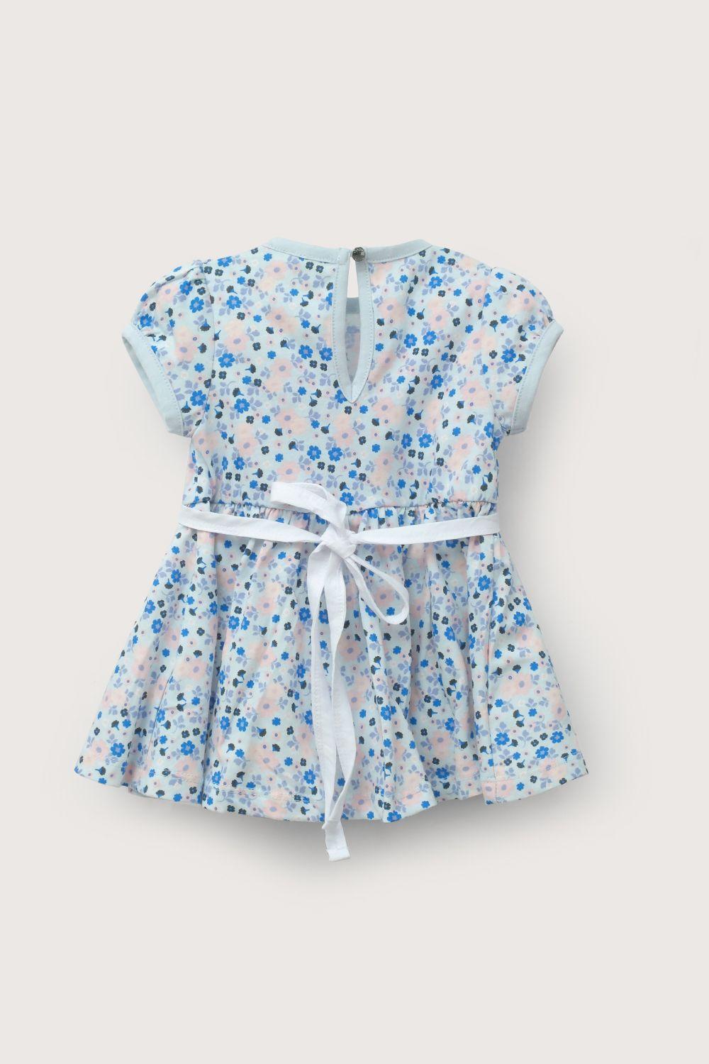 Vestido fiestas patrias celeste de bebé niña-3