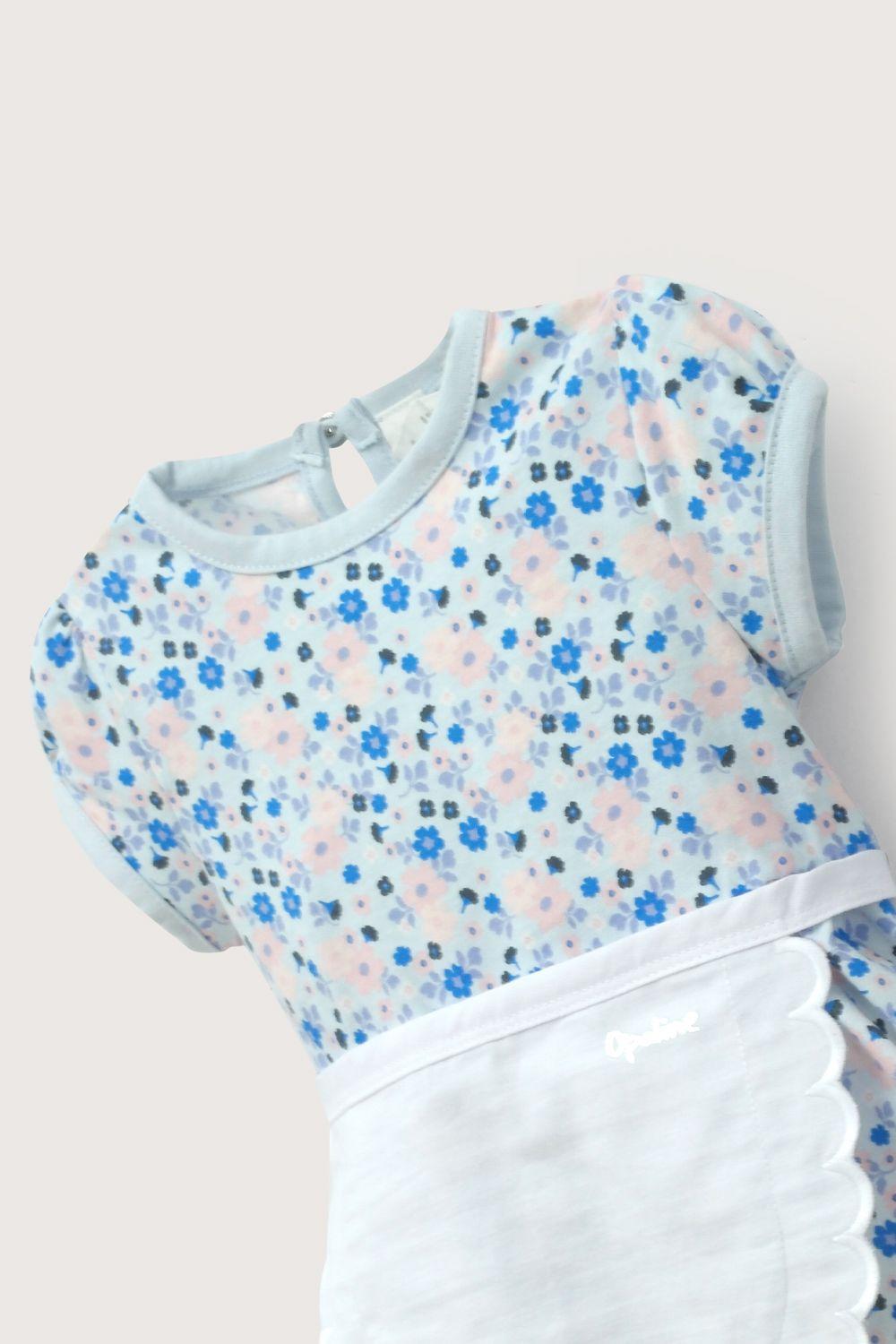 Vestido fiestas patrias celeste de bebé niña-4