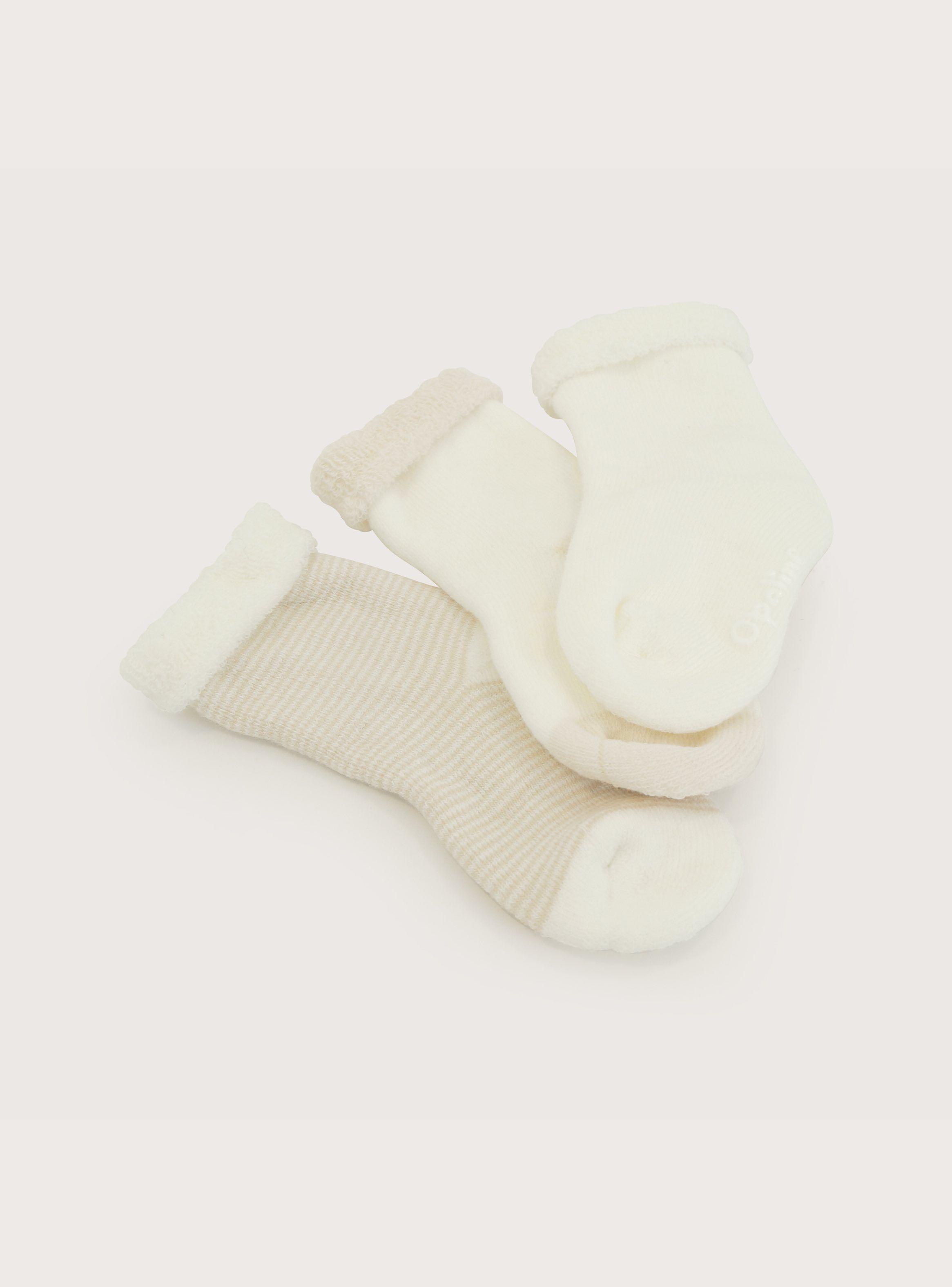 Pack 3 Calcetin Beige Bebé Unisex-2