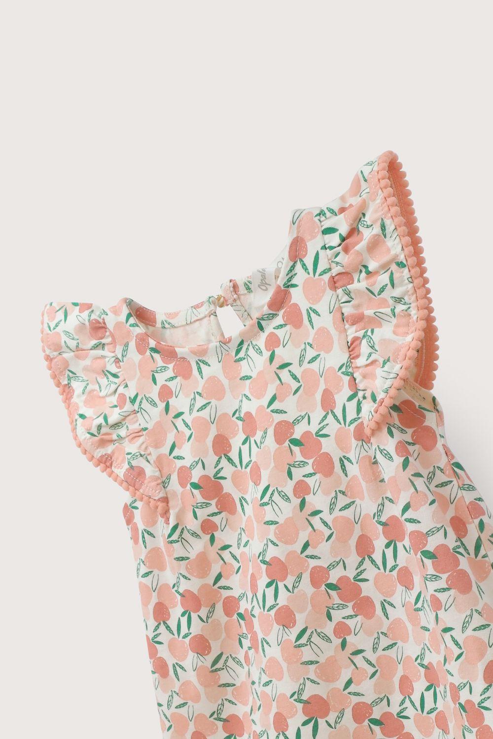 Vestido crema estampado de niña-3