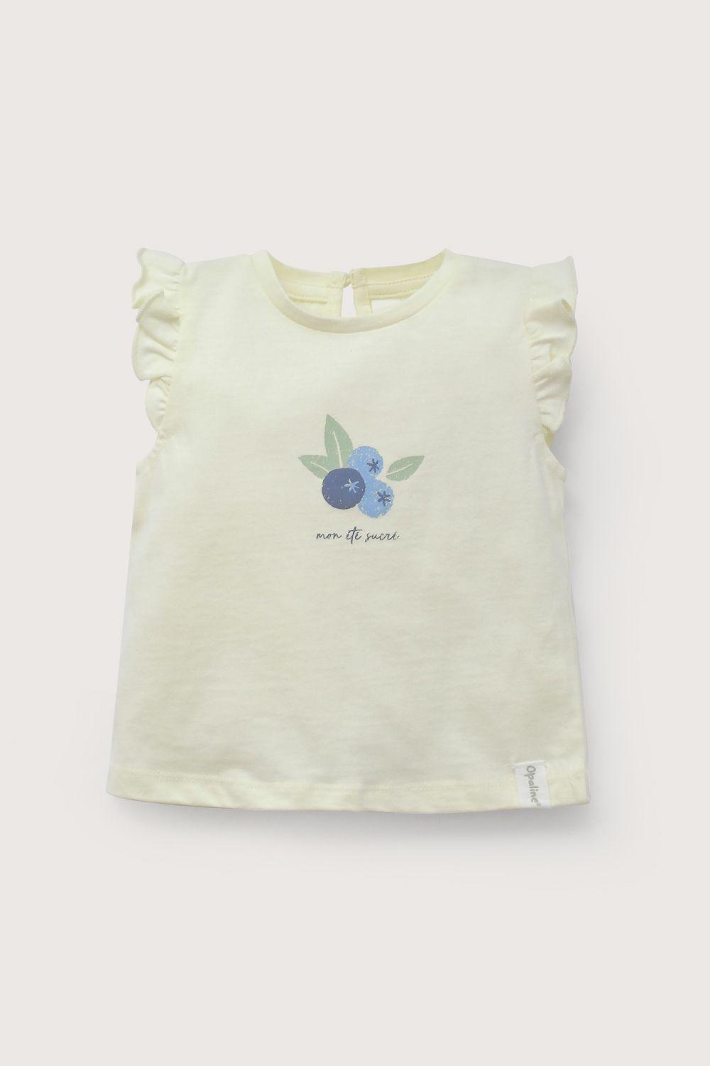 Polera manga corta amarilla de niña-1