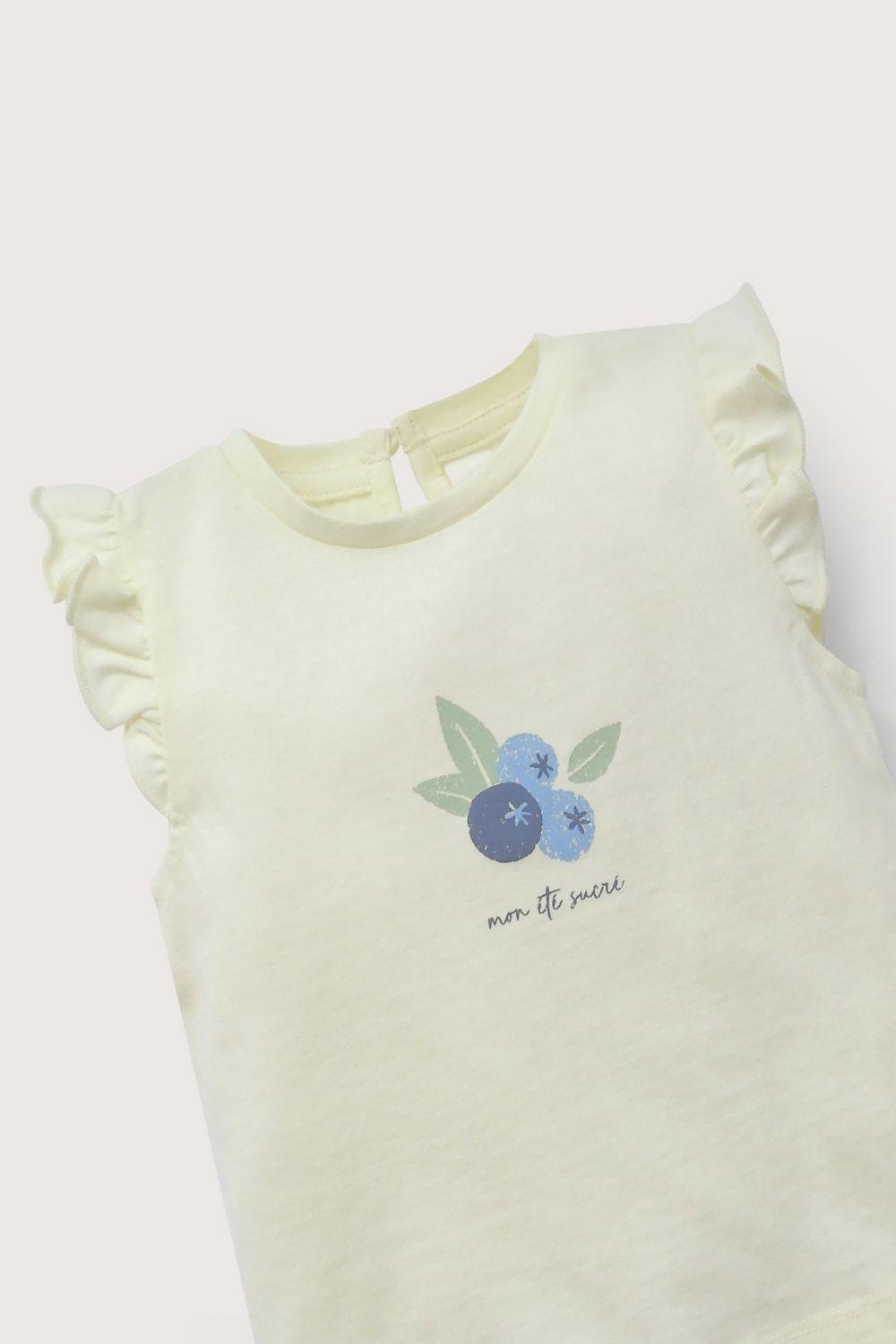 Polera manga corta amarilla de niña-3