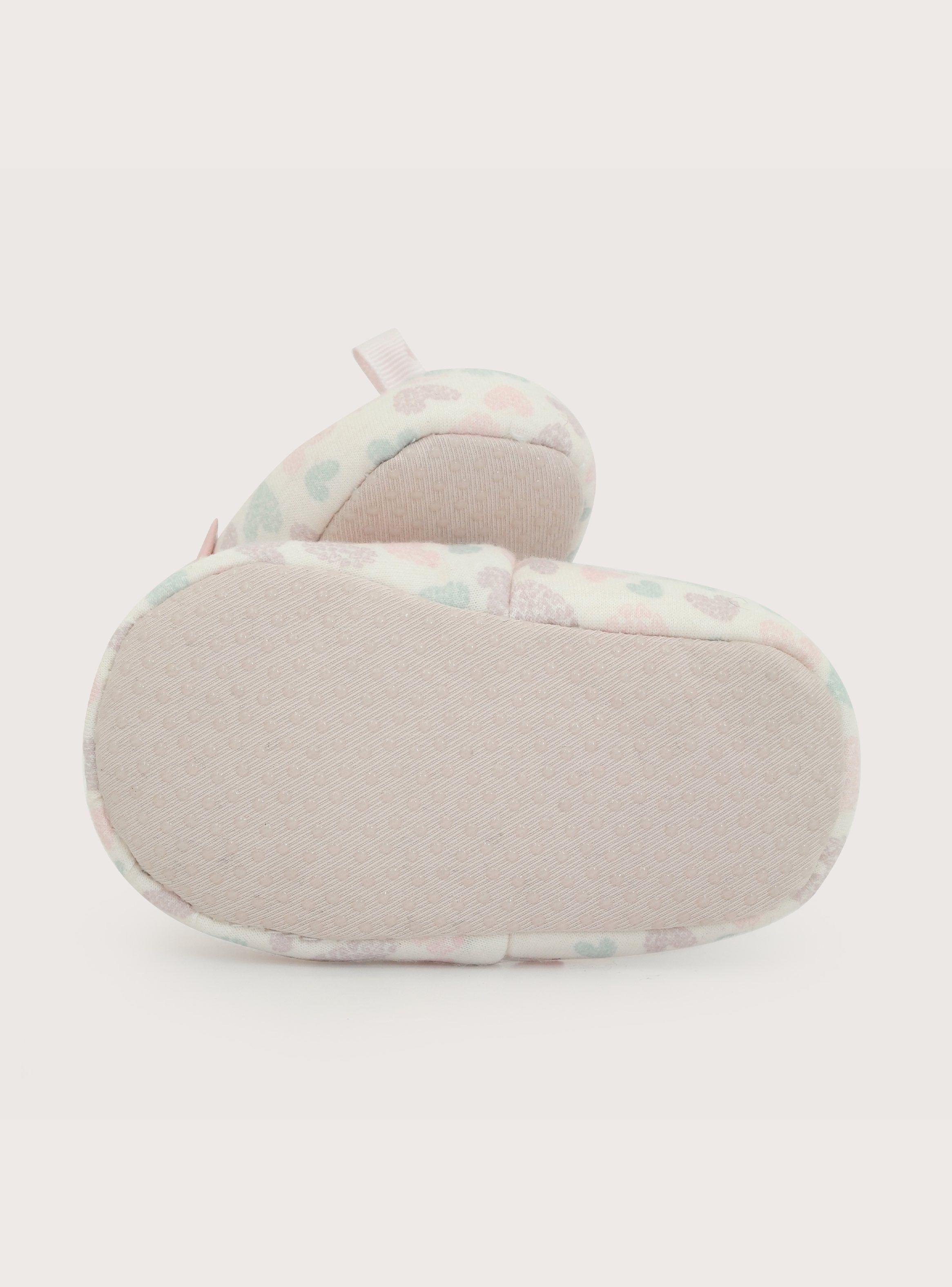 Pantufla Niña Corazones Rosado Claro-2