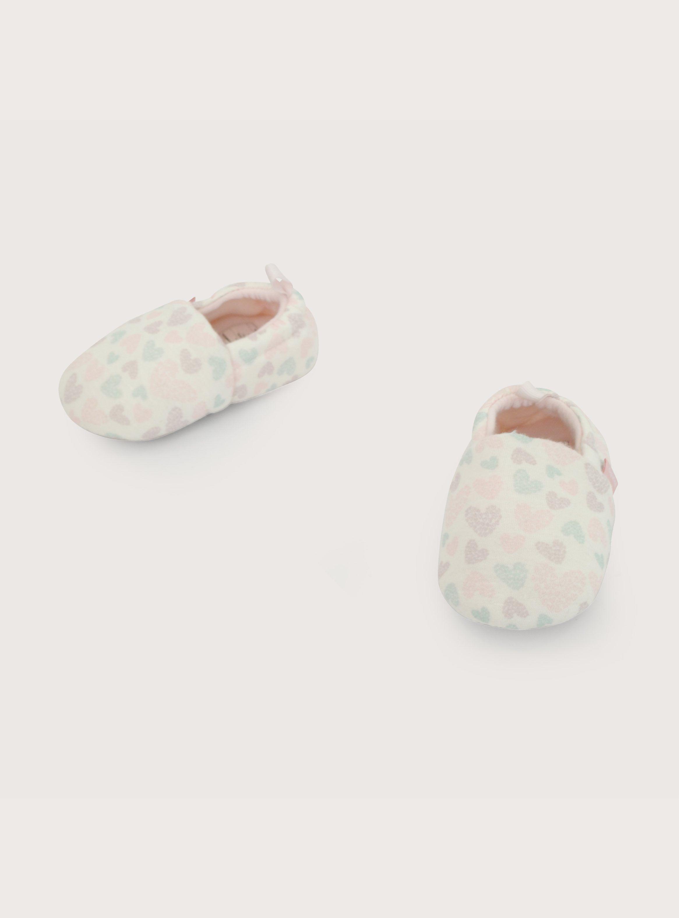 Pantufla Niña Corazones Rosado Claro-3