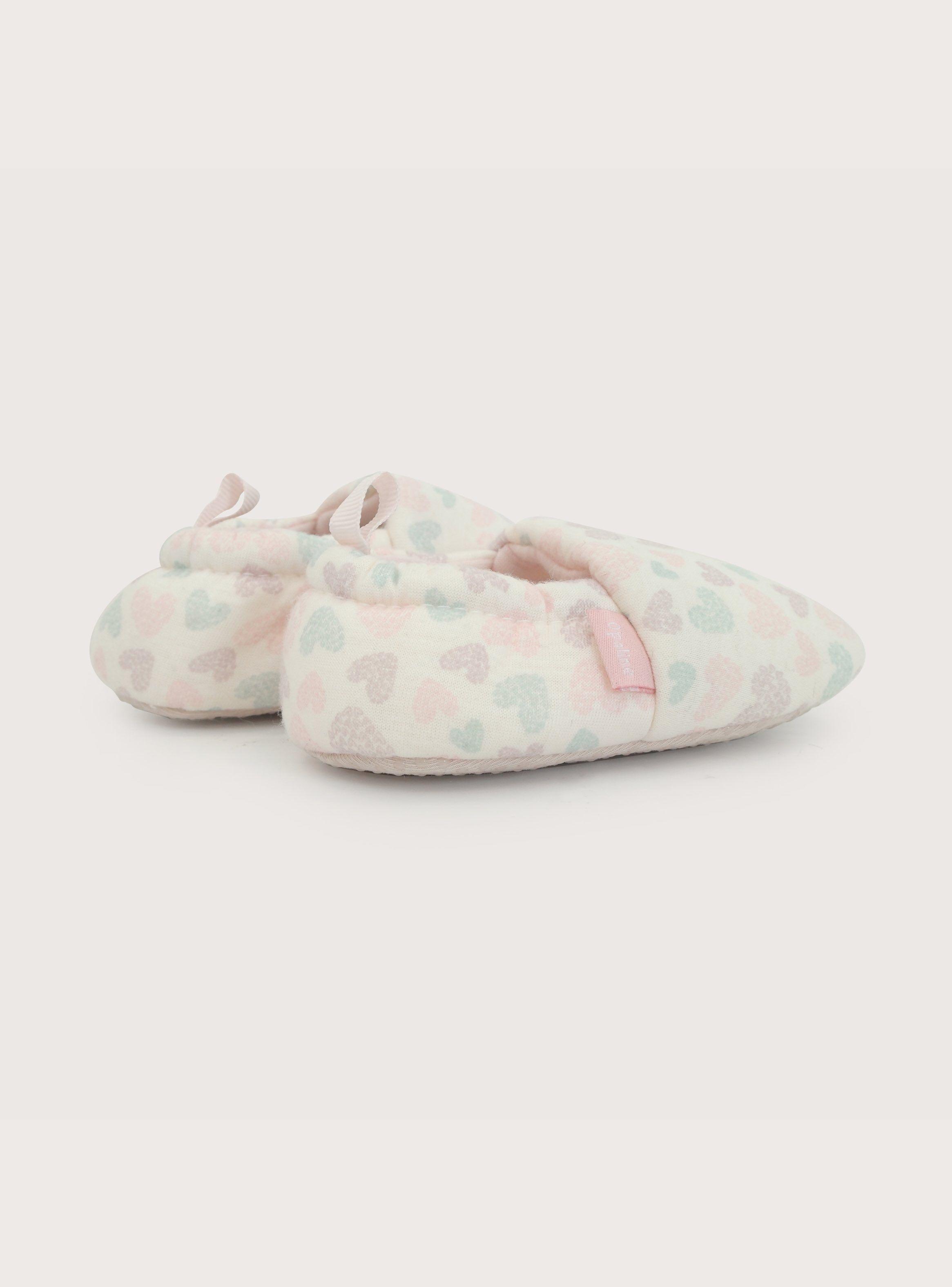 Pantufla Niña Corazones Rosado Claro-4