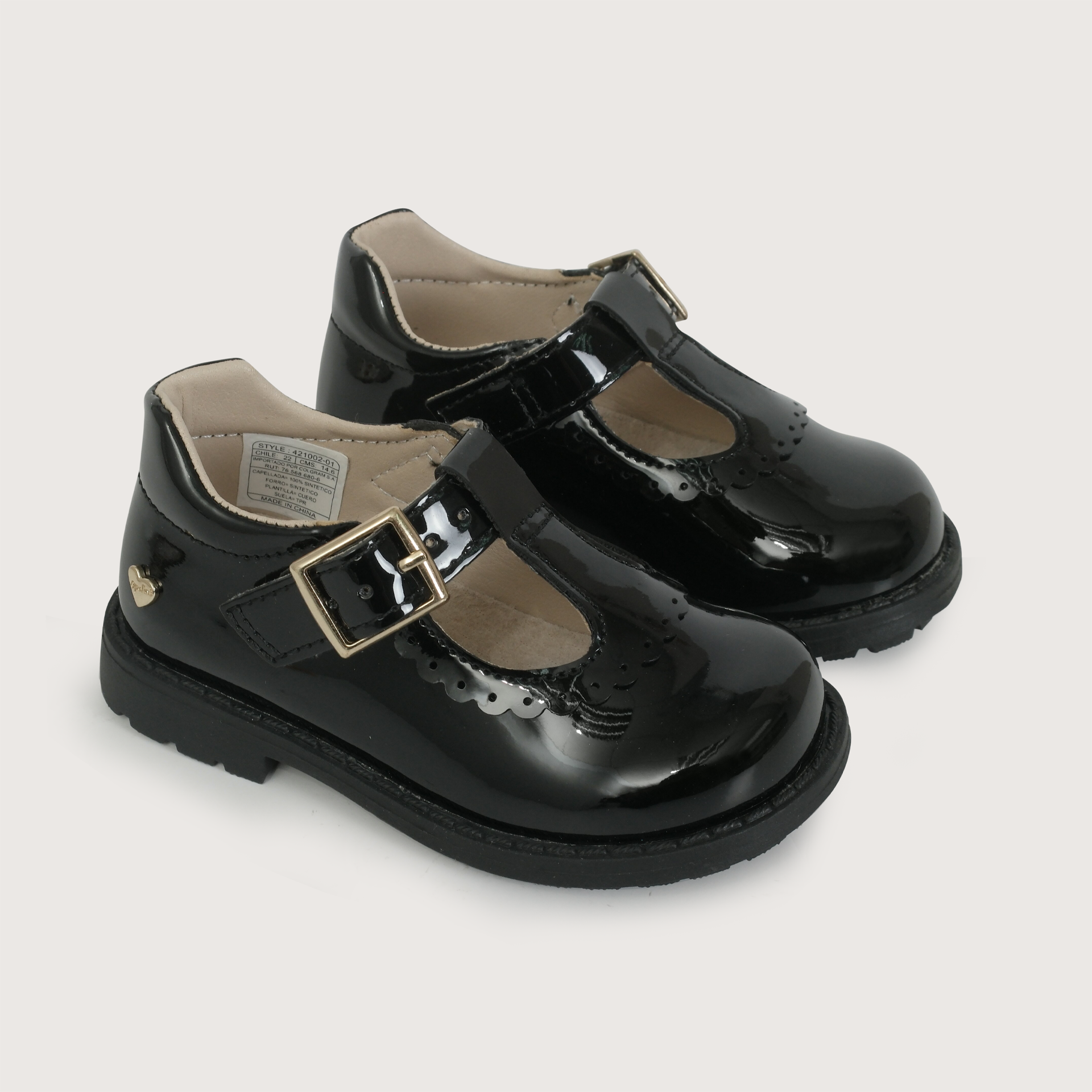 Reina charol negra de niña-0