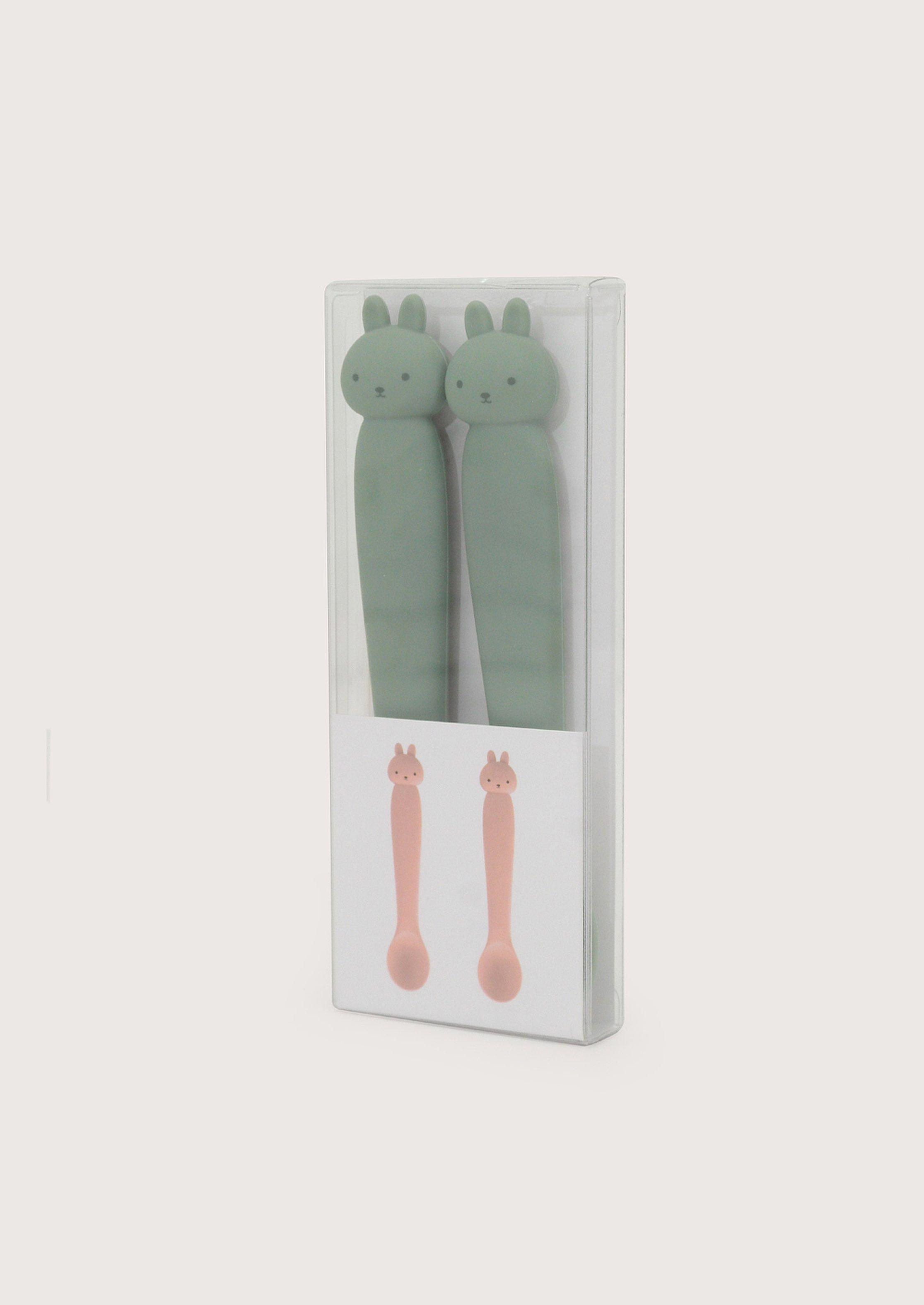 Set 2 cucharas conejo verde-2
