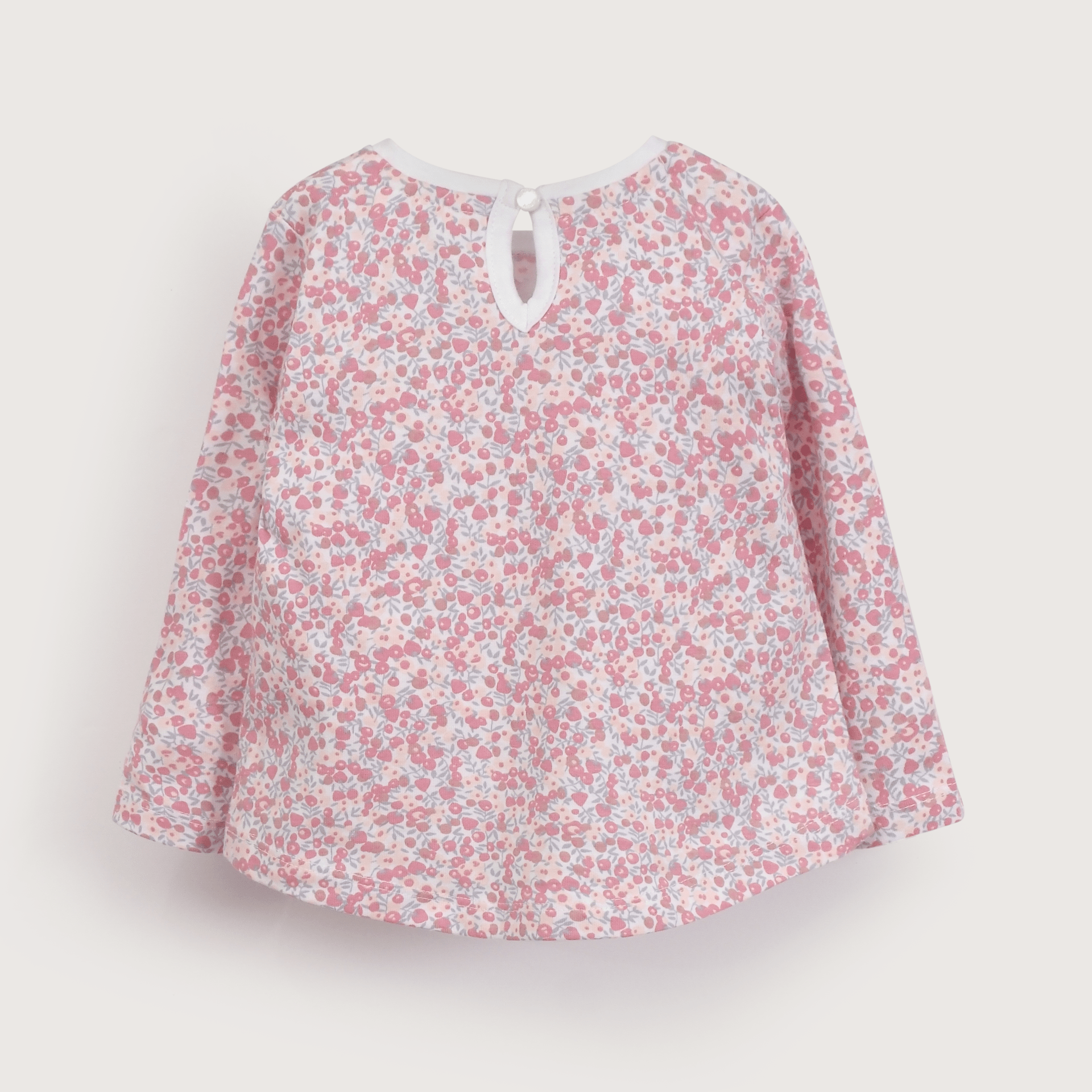 Polera manga larga estampada rosada de niña-2