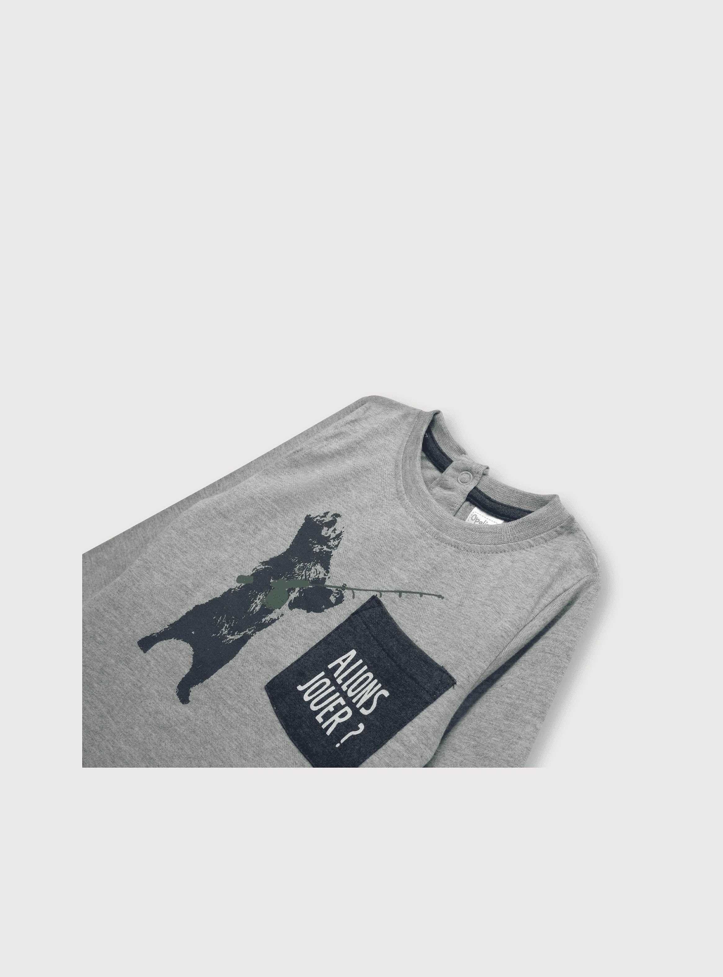 Polera De Niño Oso Gris (6M A 4A) Opaline-2