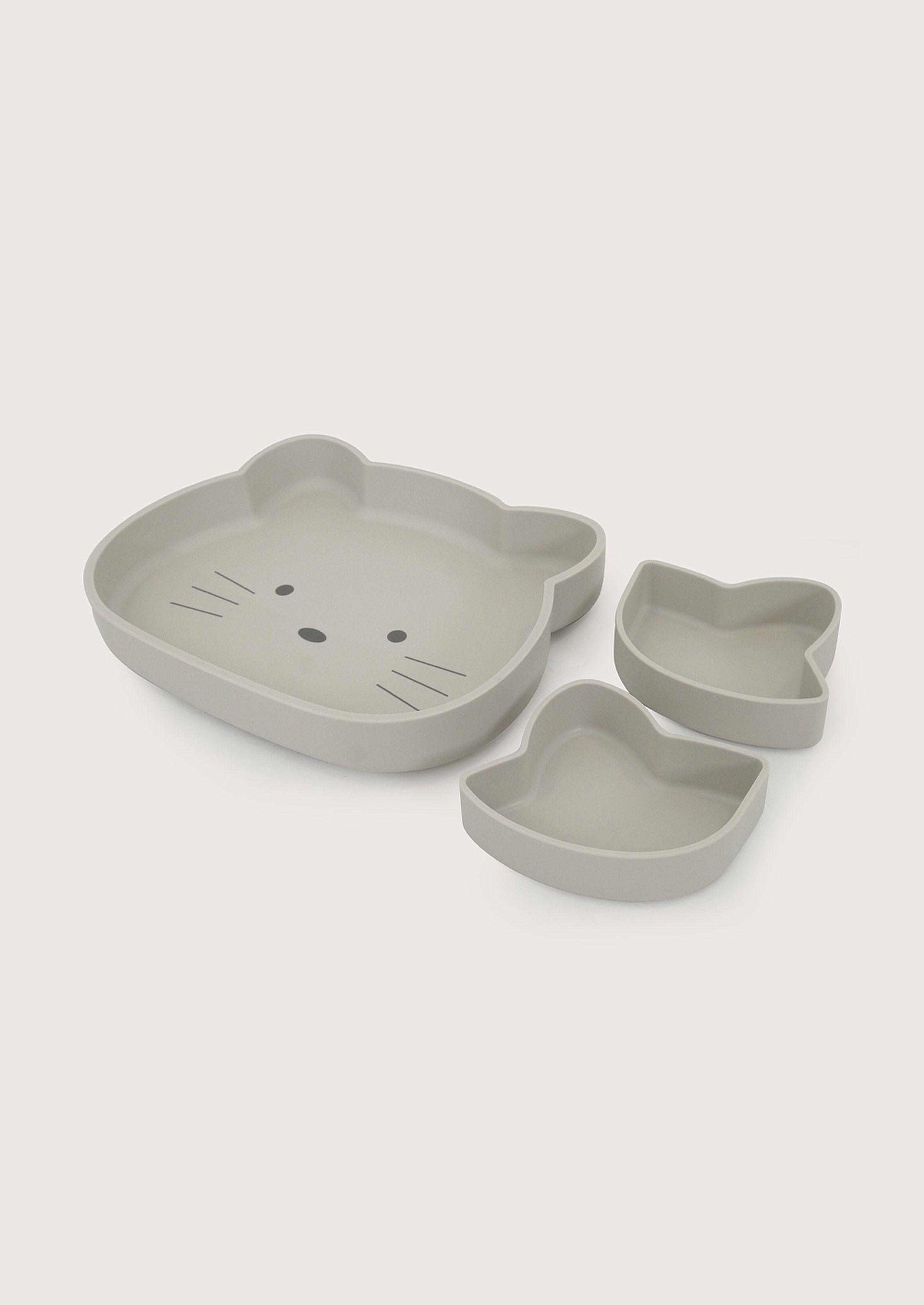 Plato gato con base antideslizate gris-2