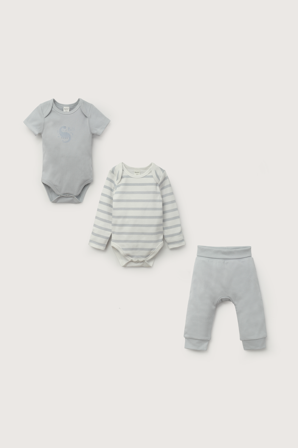 Conjunto 3 piezas bodies y pantalón azul de bebé niño-1