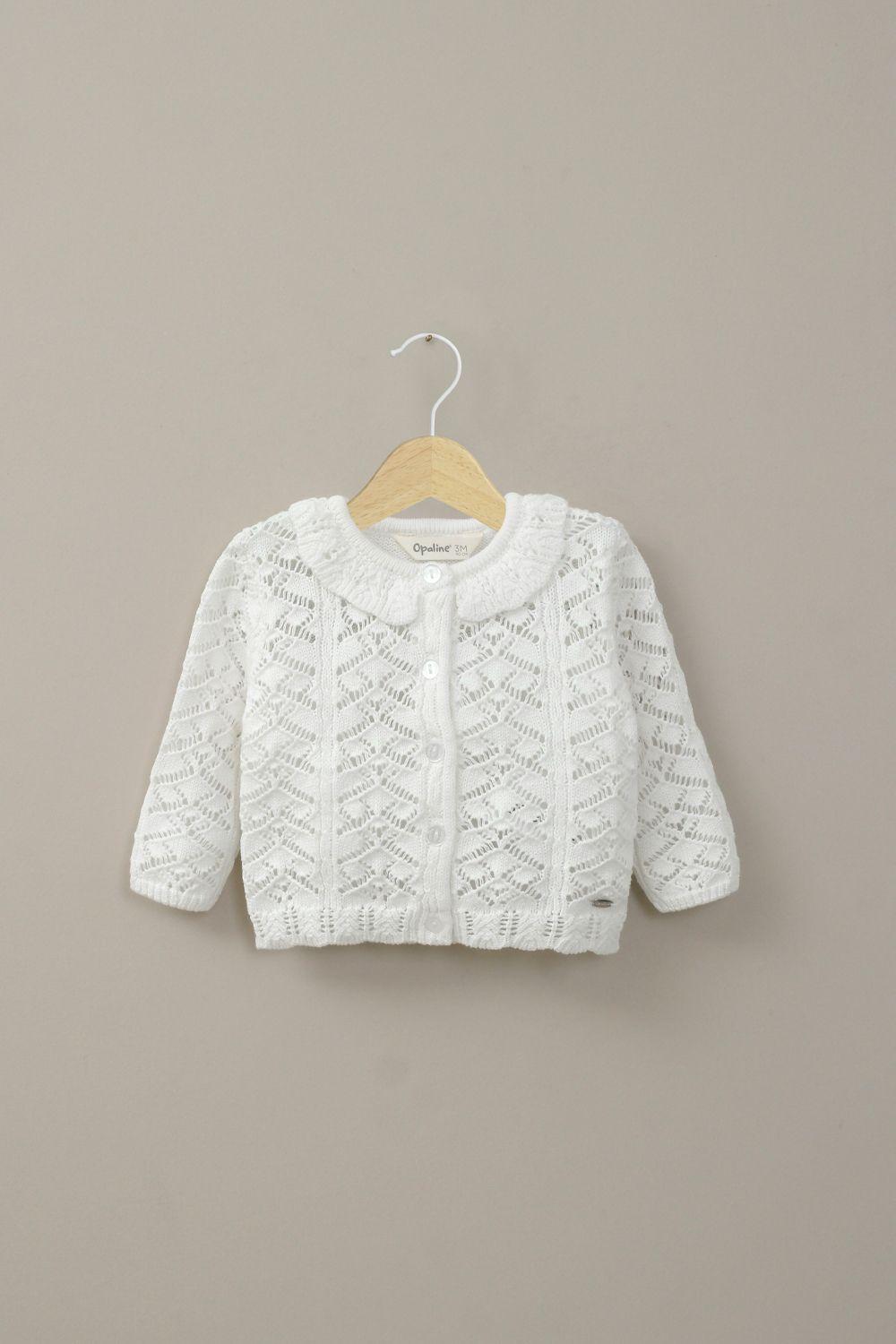 Chaleco blanco de bebé niña-0