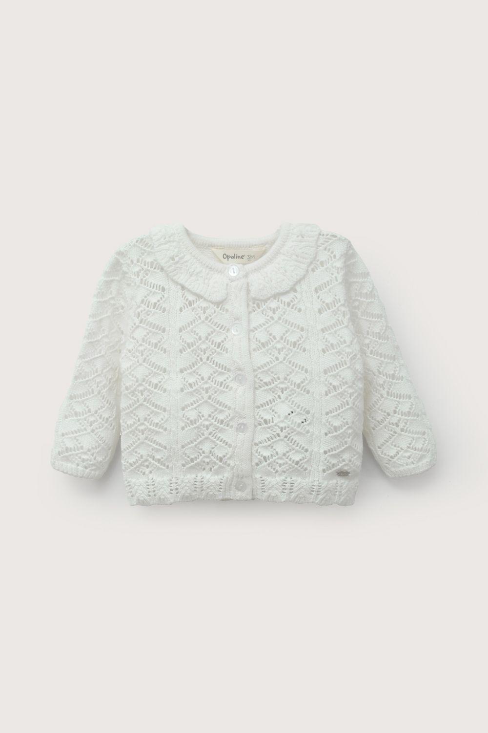 Chaleco blanco de bebé niña-1