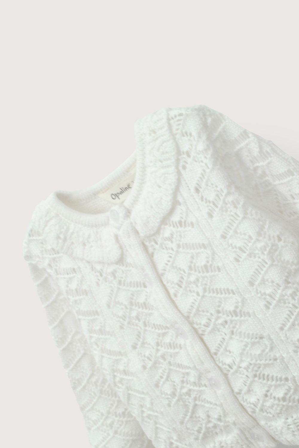 Chaleco blanco de bebé niña-3