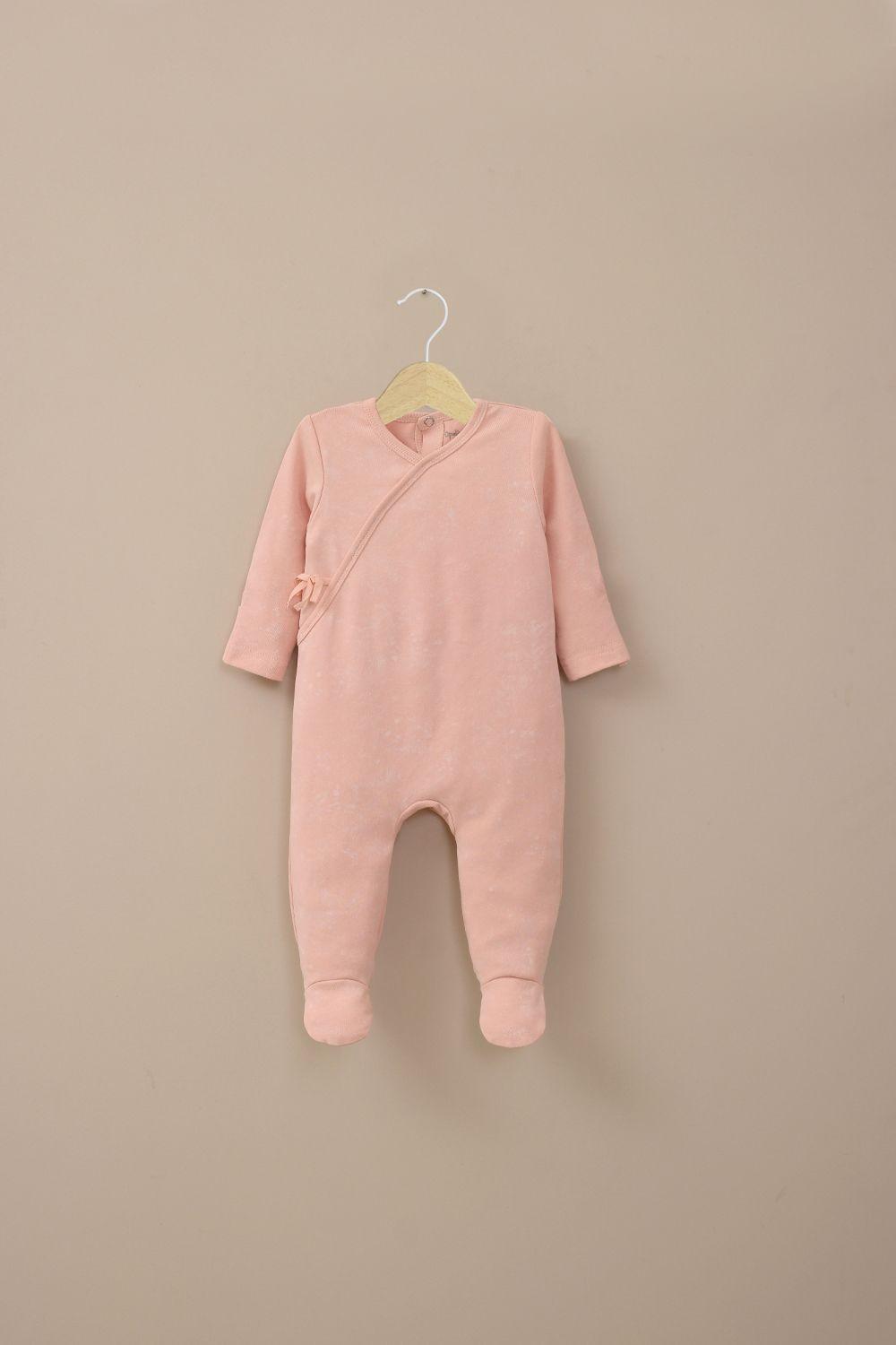 Osito rosado con apertura en la espalda de bebé niña-0