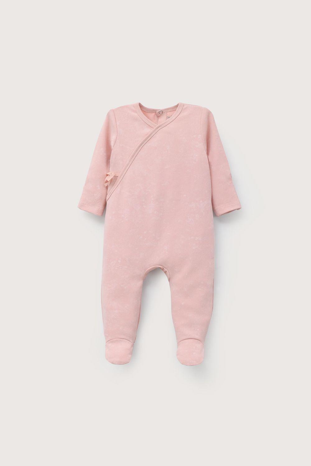 Osito rosado con apertura en la espalda de bebé niña-1