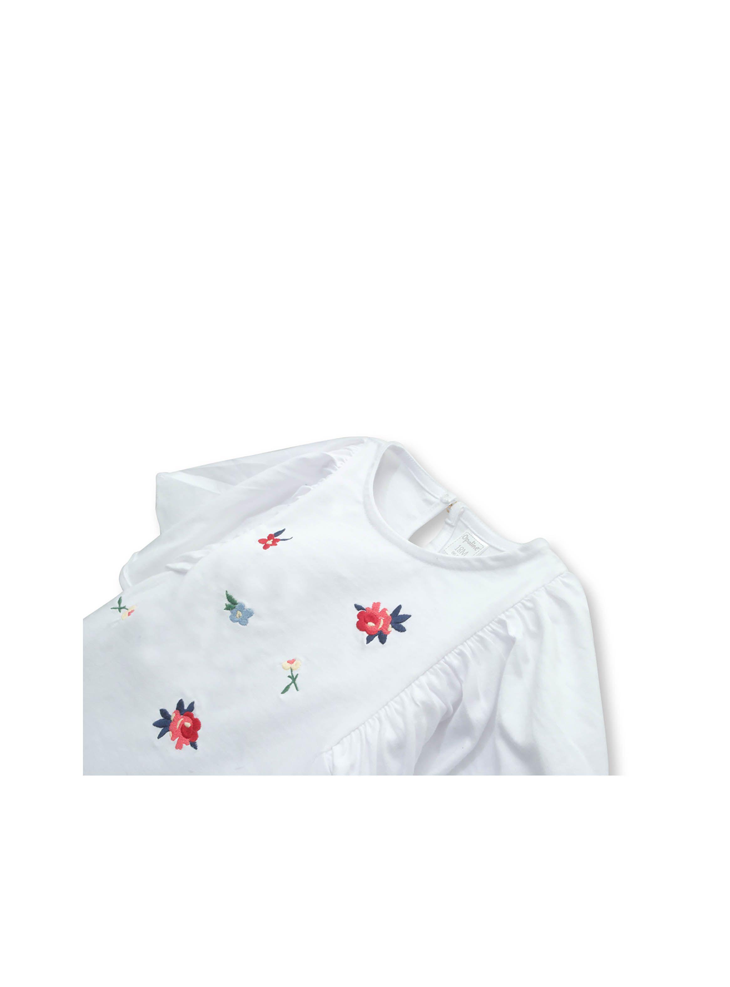 Polera De Niña Manga Amplia Blanco (6M A 4A) Opaline-2