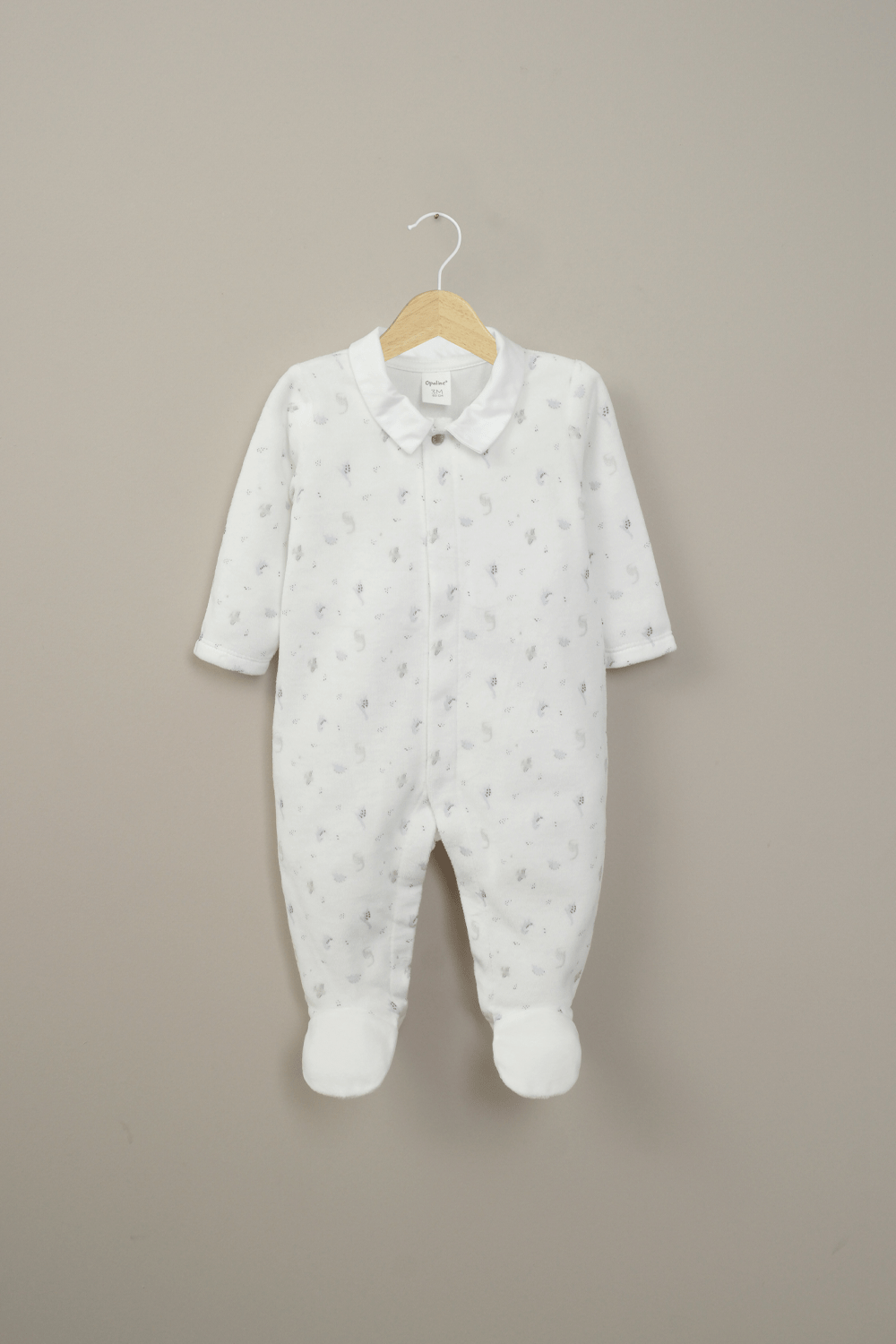 Osito plush blanco de bebé niño-0