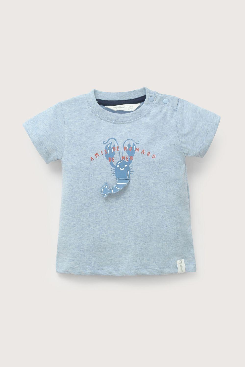 Polera manga corta celeste de niño-1