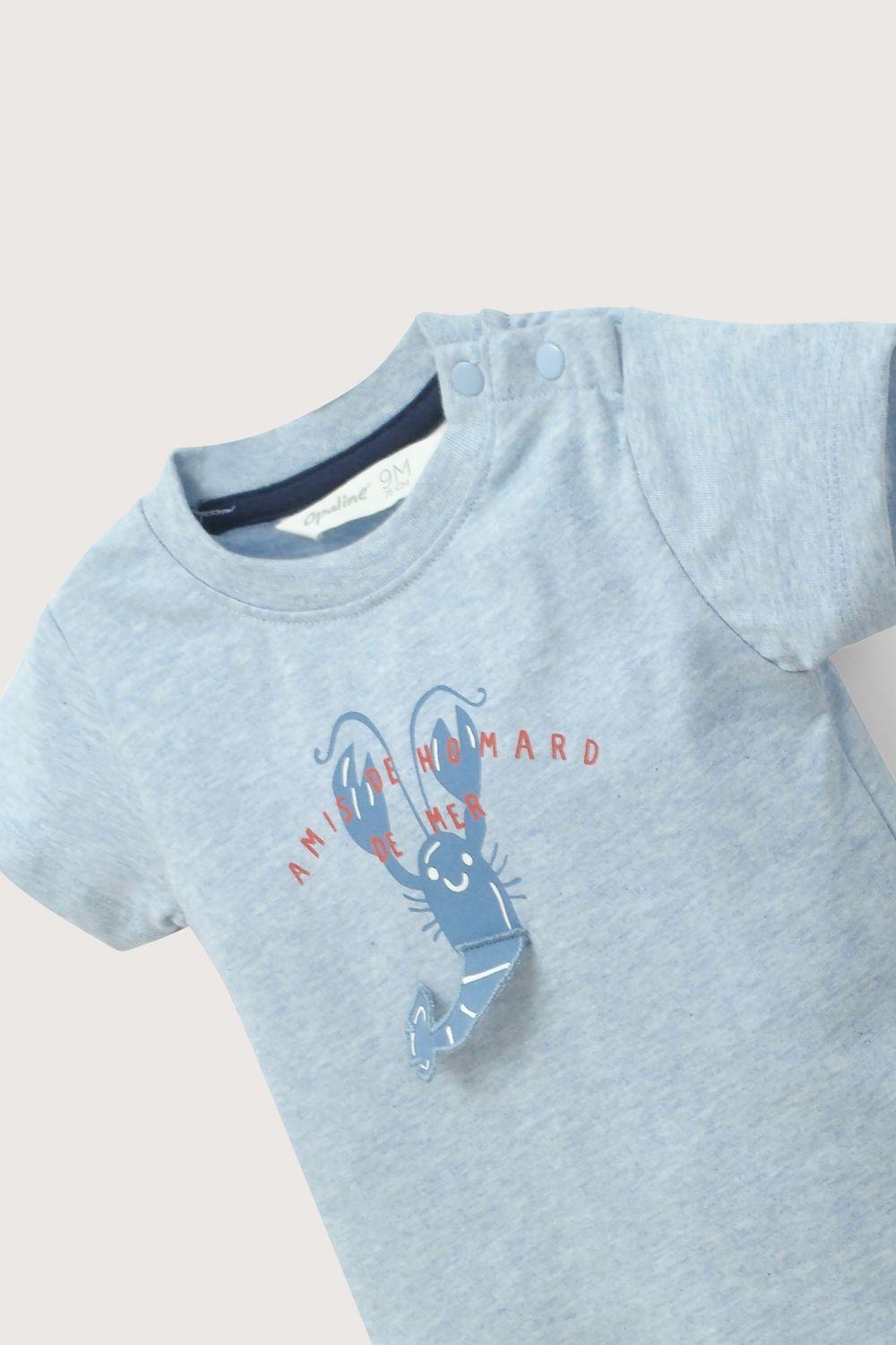 Polera manga corta celeste de niño-3