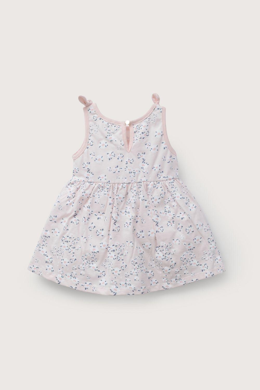 Vestido rosado estampado de niña-2