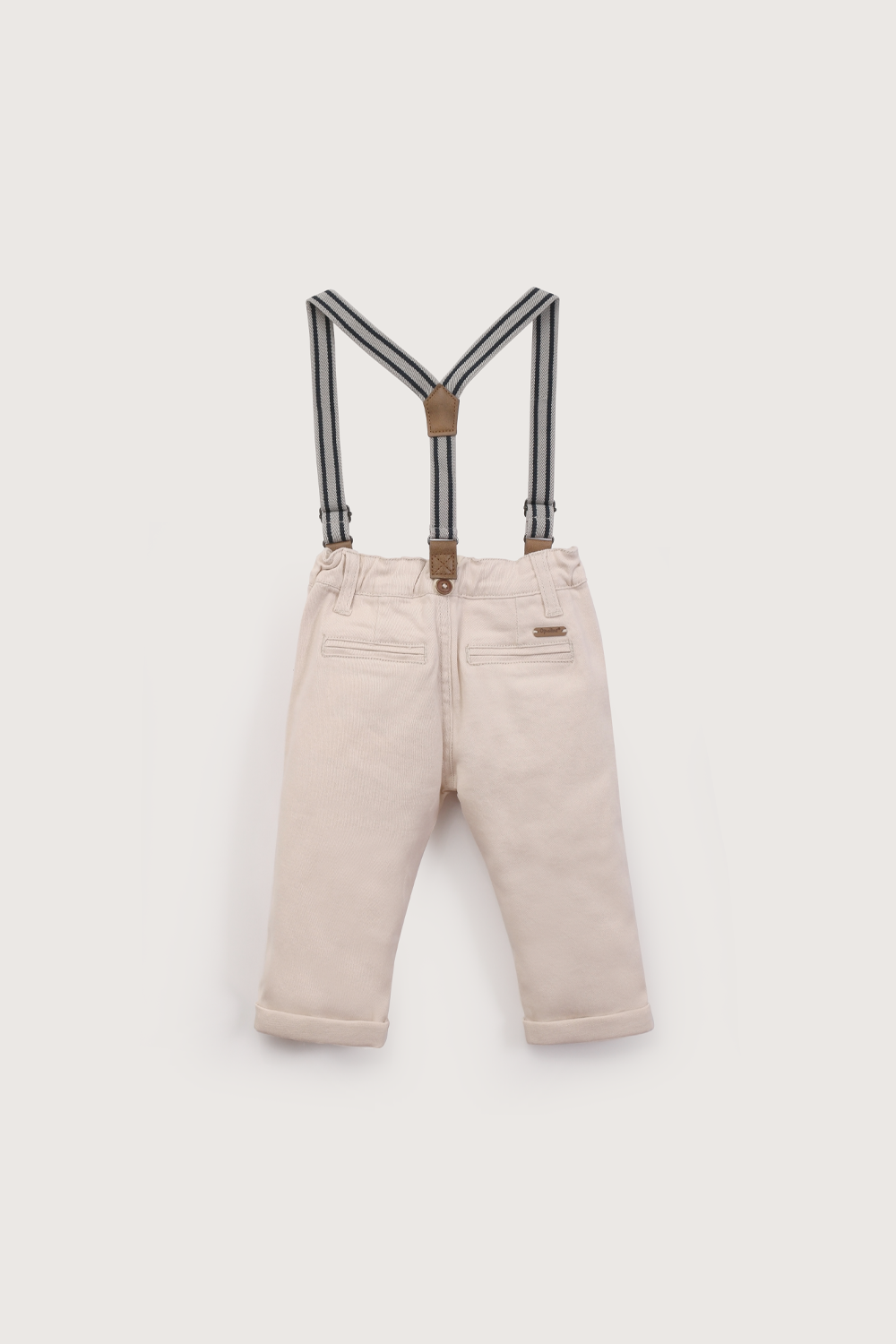 Pantalón con suspensores beige de niño-2