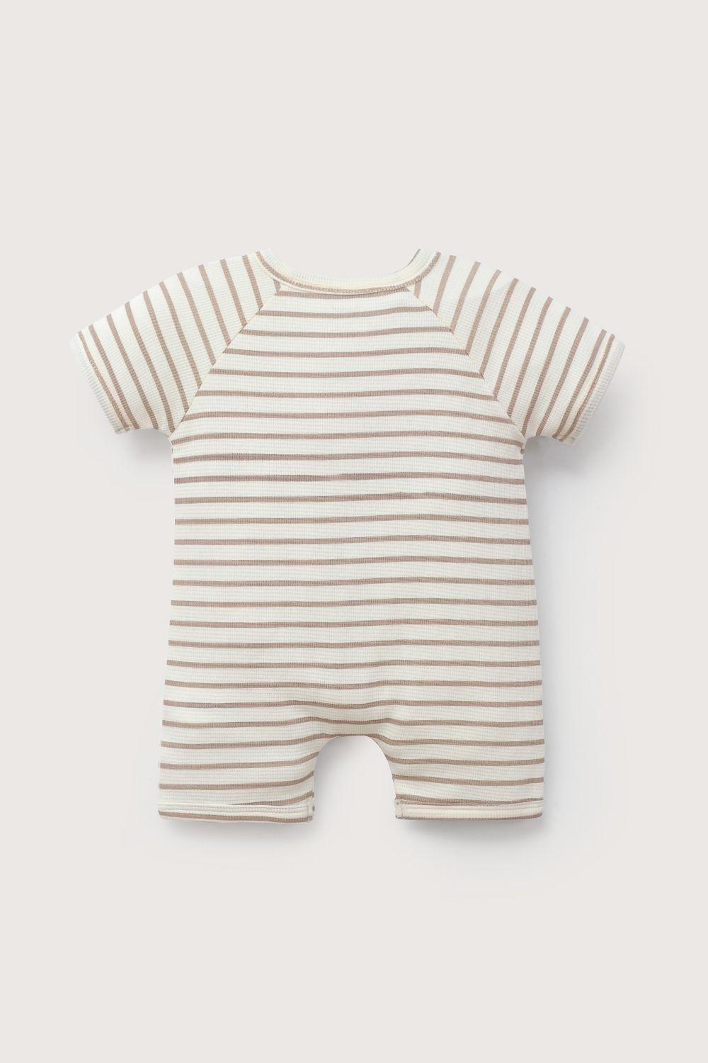 Bombacho waffle estampado beige de bebé niño-2