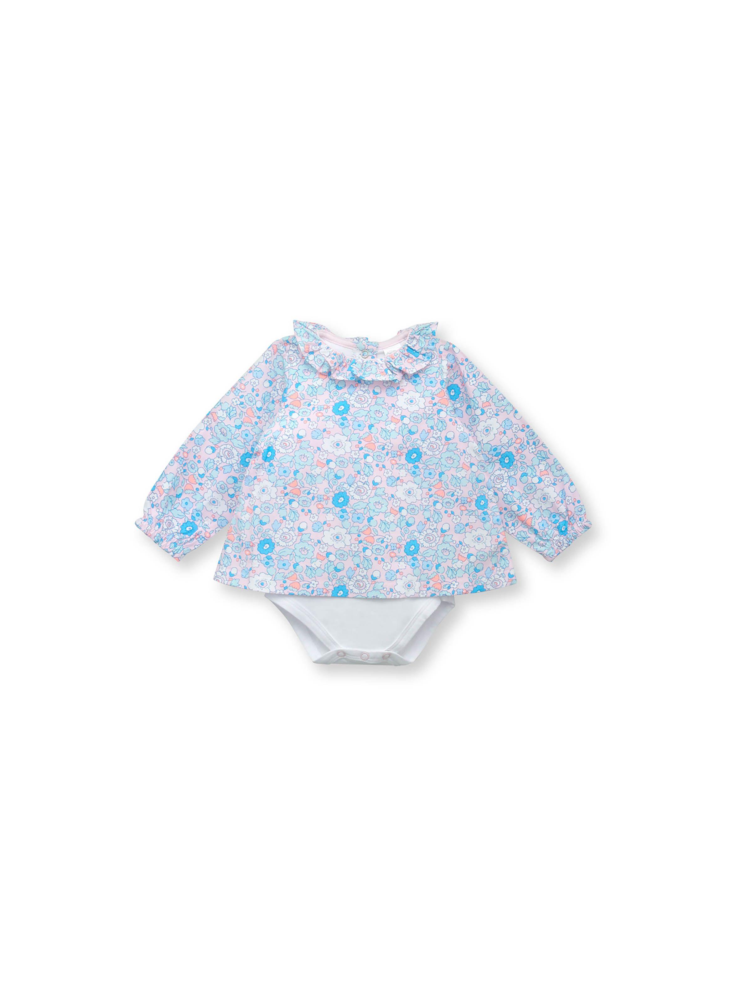 Body Bebé Blusa Flores Rosado (Rn A 9 Meses) Opaline-0