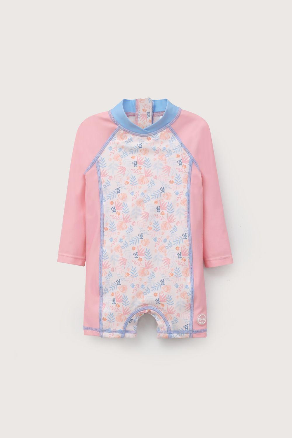 Traje de baño enterito rosado de niña-1