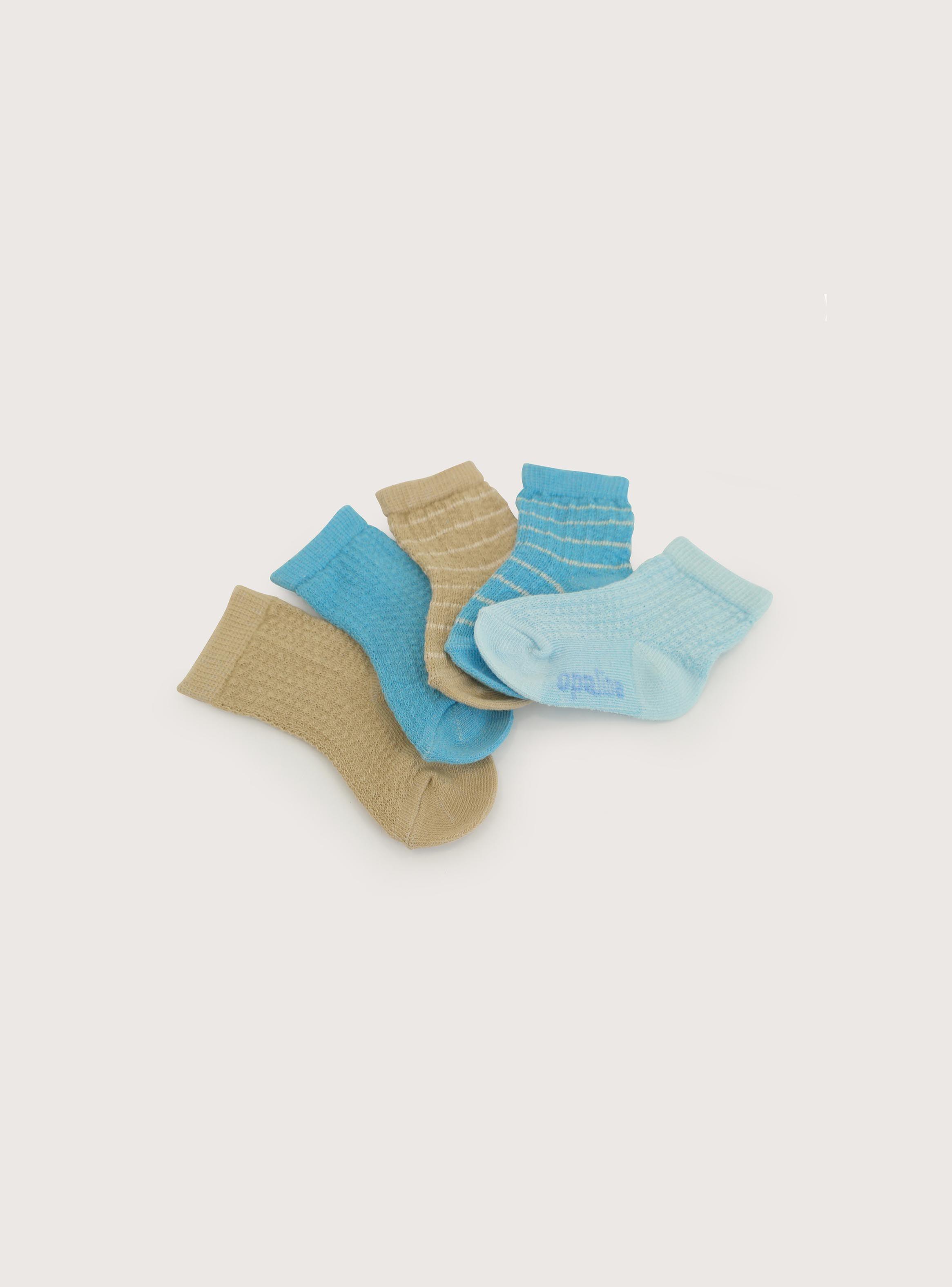 Pack De 5 Calcetines Celeste De Bebe-2