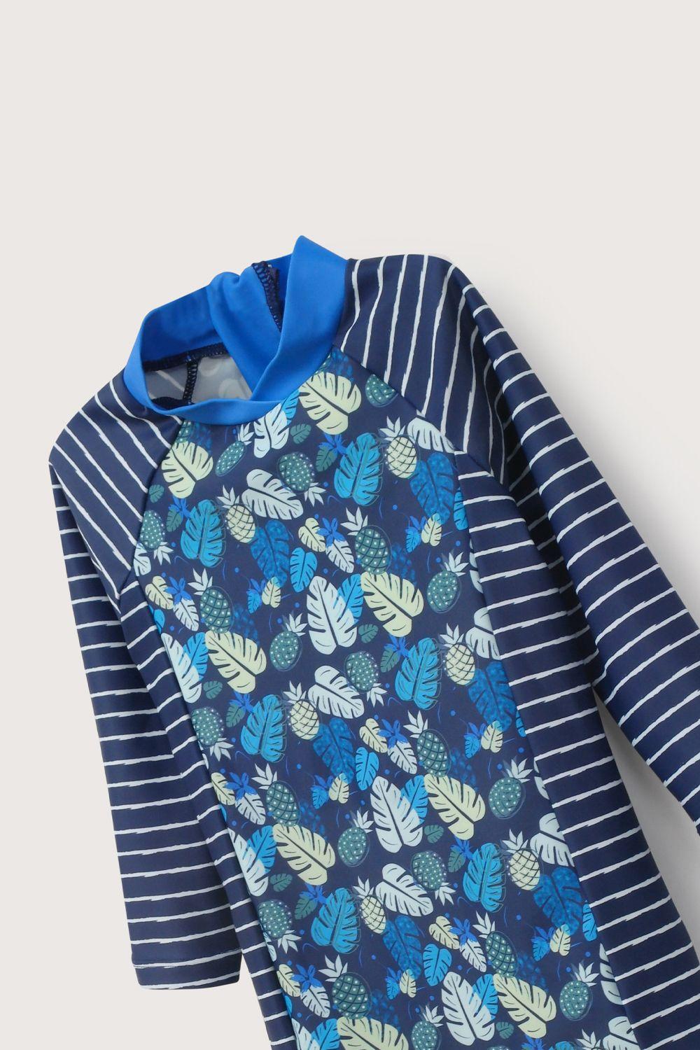 Traje de baño entero azul de niño-3