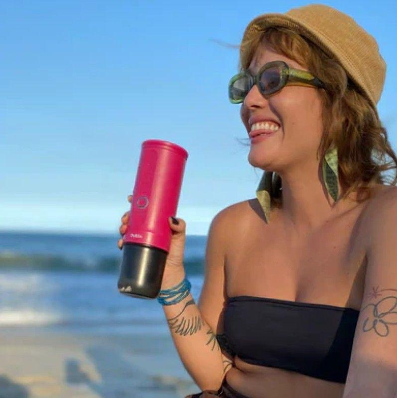 Máquina de Café Espresso Eléctrica Outin Portátil Nano Rosa Fucsia-3